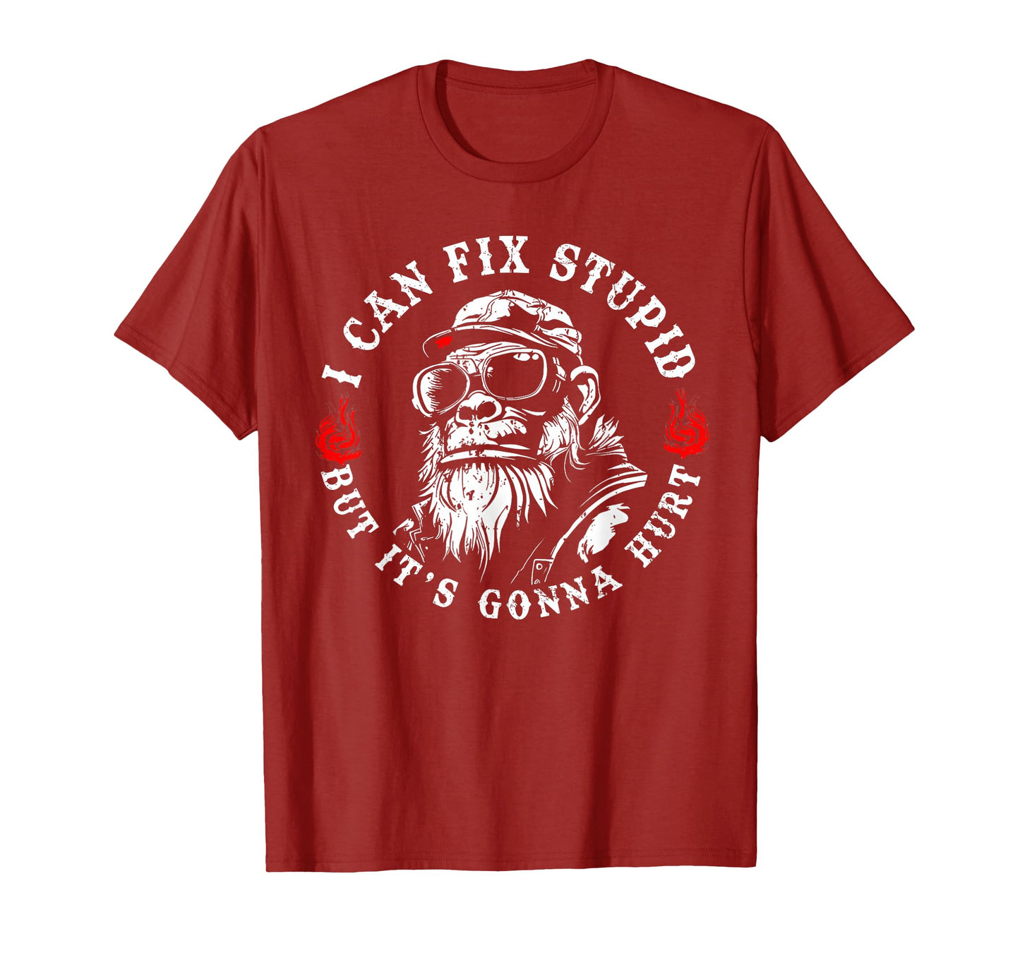 I Can Fix Stupid But It's Gonna Hurt Monkey Vintage Funny T-Shirt