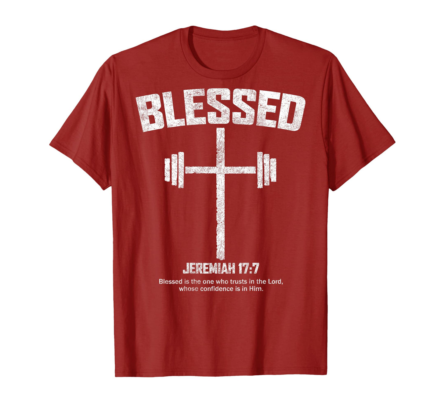 Blessed Cross Workout Fitness Jesus Christian Bible Verse T-Shirt