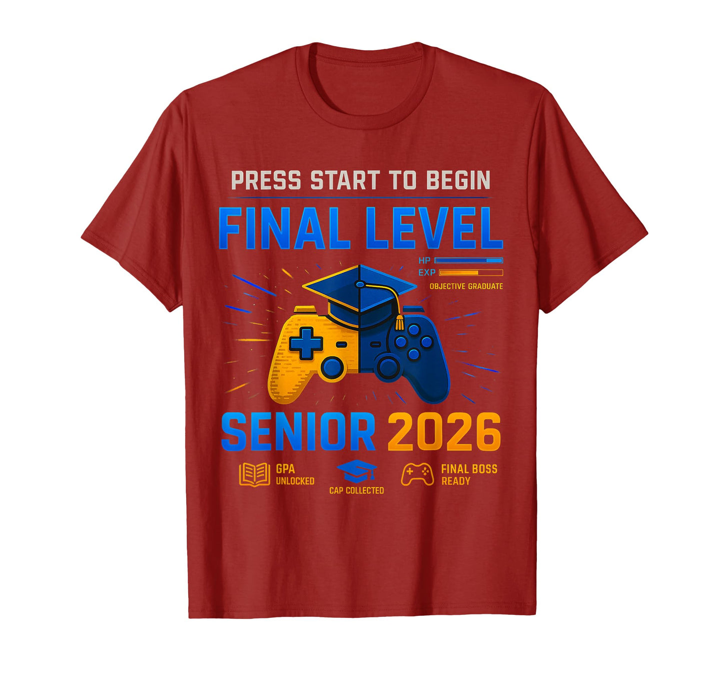 Senior Class Of 2026 Back To School Gamer Senior 2026 T-Shirt