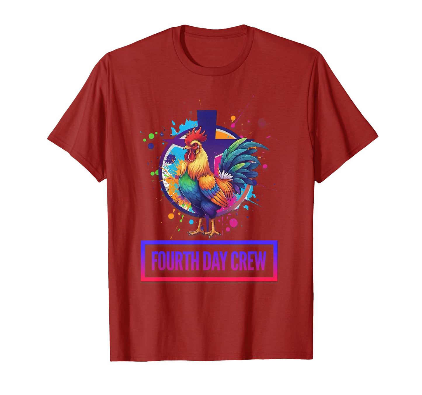 DeColores Cursillo Rainbow Rooster Catholic T-Shirt