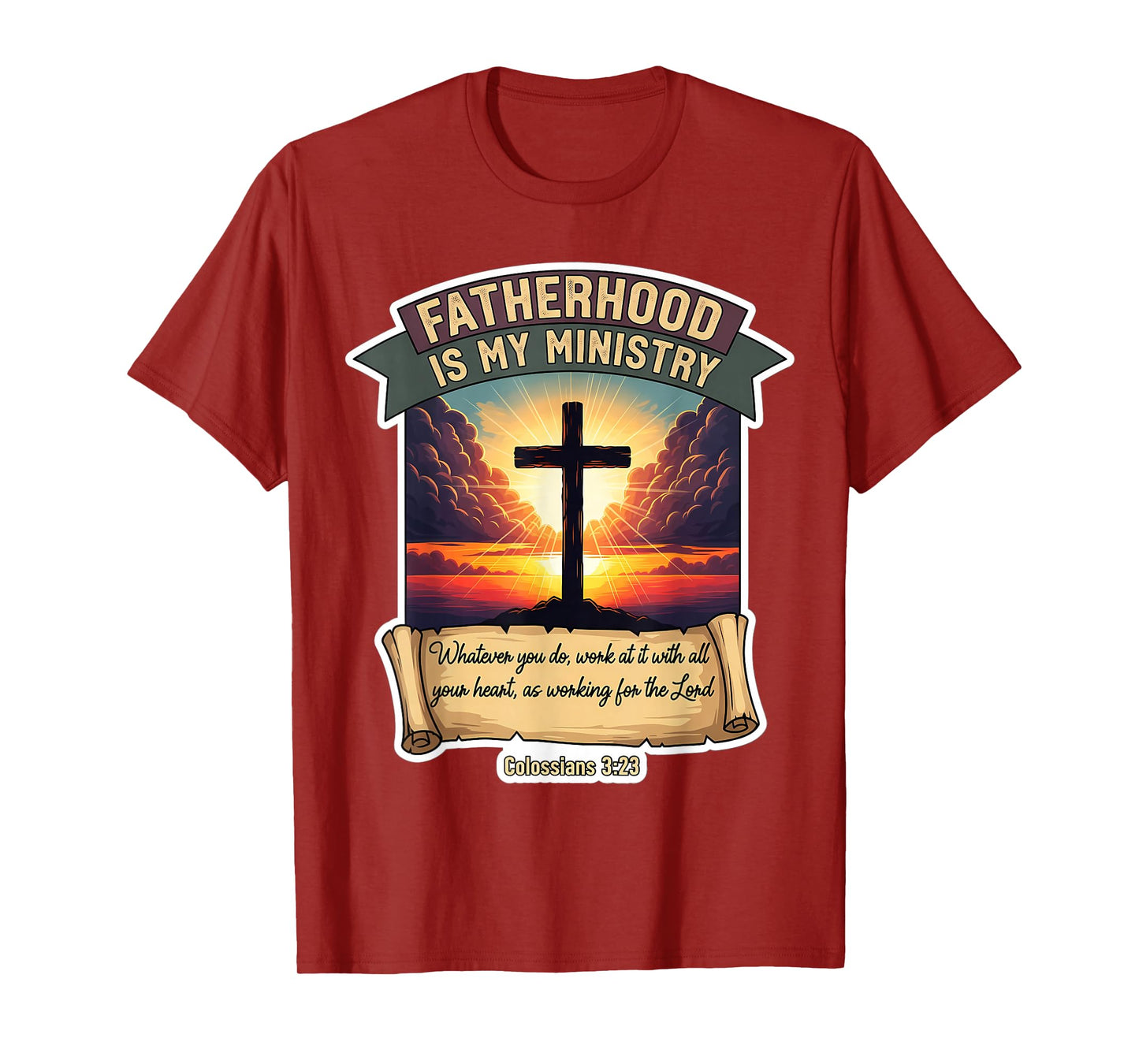 Christian Father's Day Fatherhood is My Ministry Dad Papa T-Shirt
