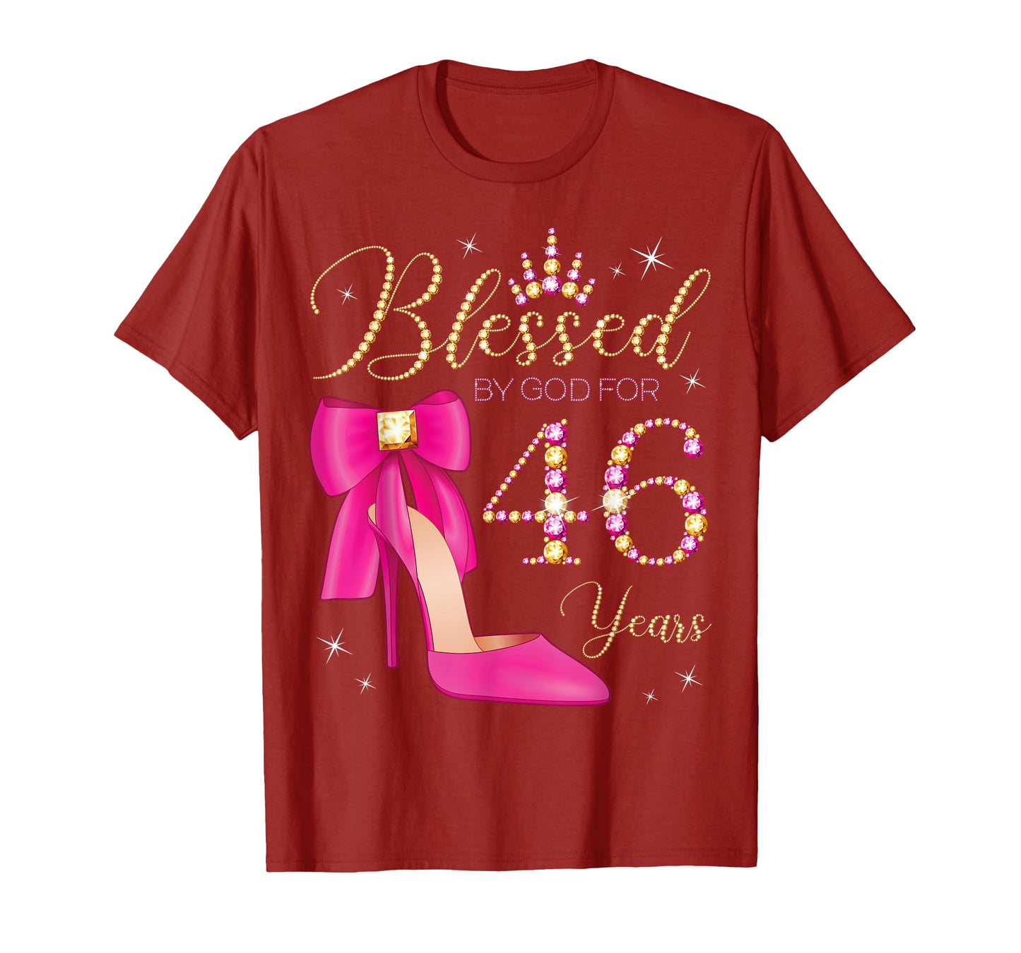 Blessed By God For 46 Years Old 46th Birthday Party Queen T-Shirt