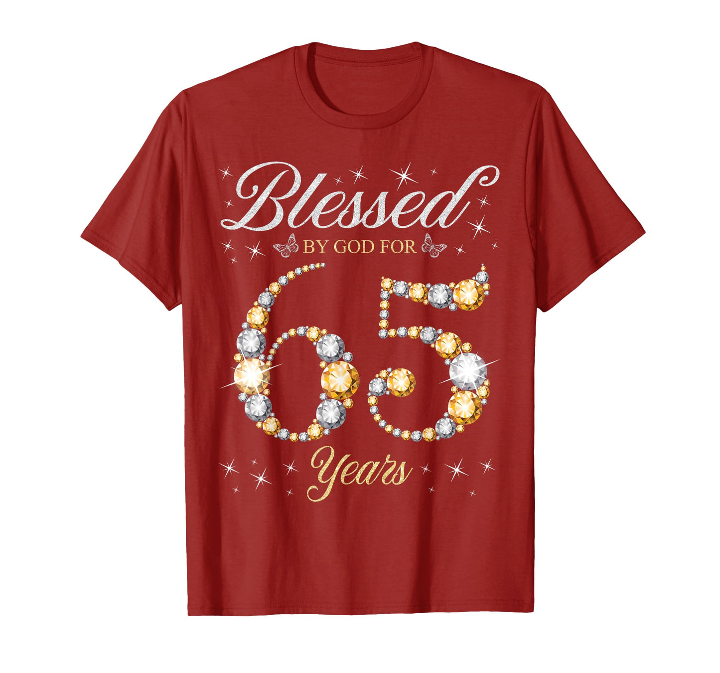 Blessed By God For 65 Years Old 65th Birthday Party T-Shirt