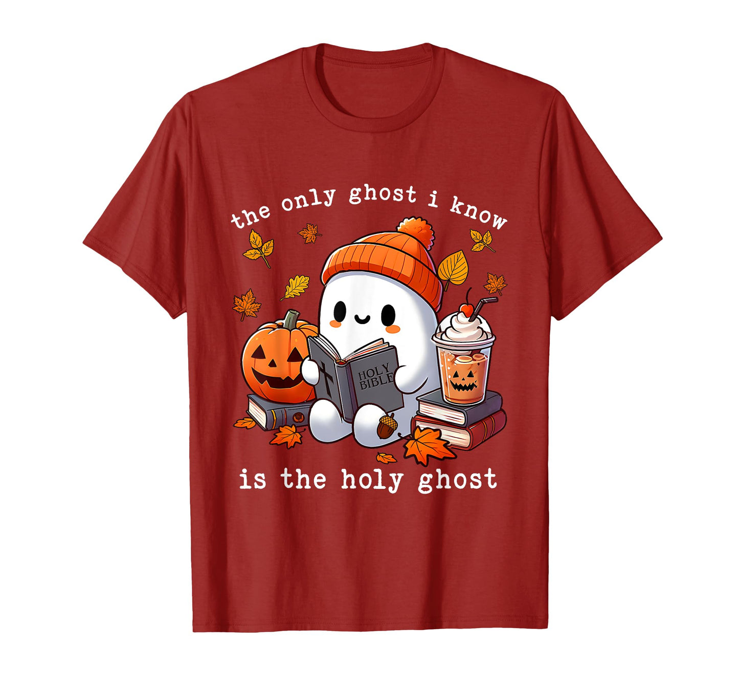 The Only Ghost I Know is The Holy Ghost Halloween Book Lover T-Shirt
