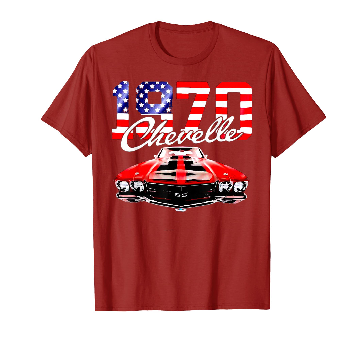 1970 70 Chevelle SS Trending Chevys Muscle Red White Car T-Shirt
