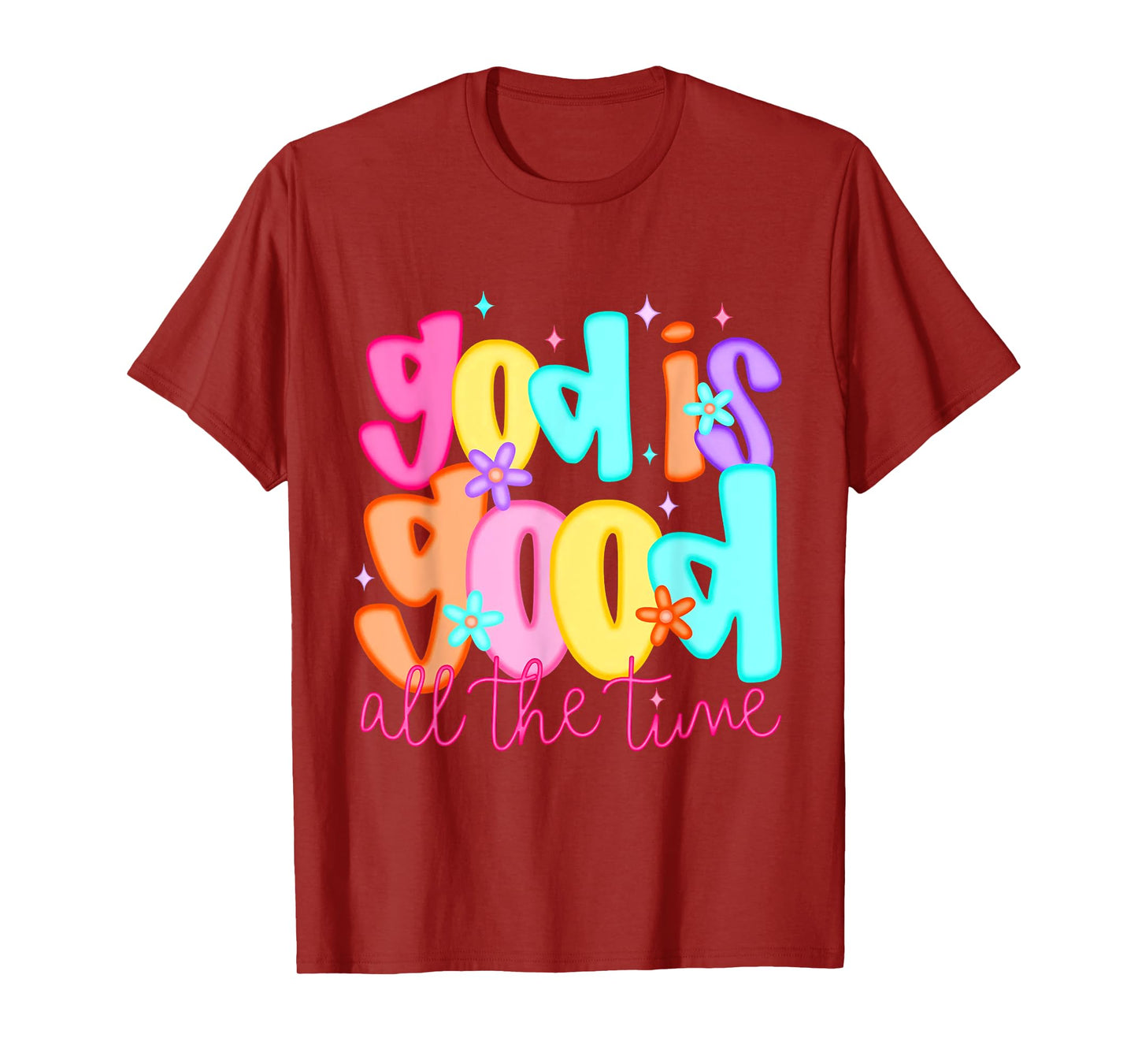 God Is Good All the Time Retro Groovy T-Shirt