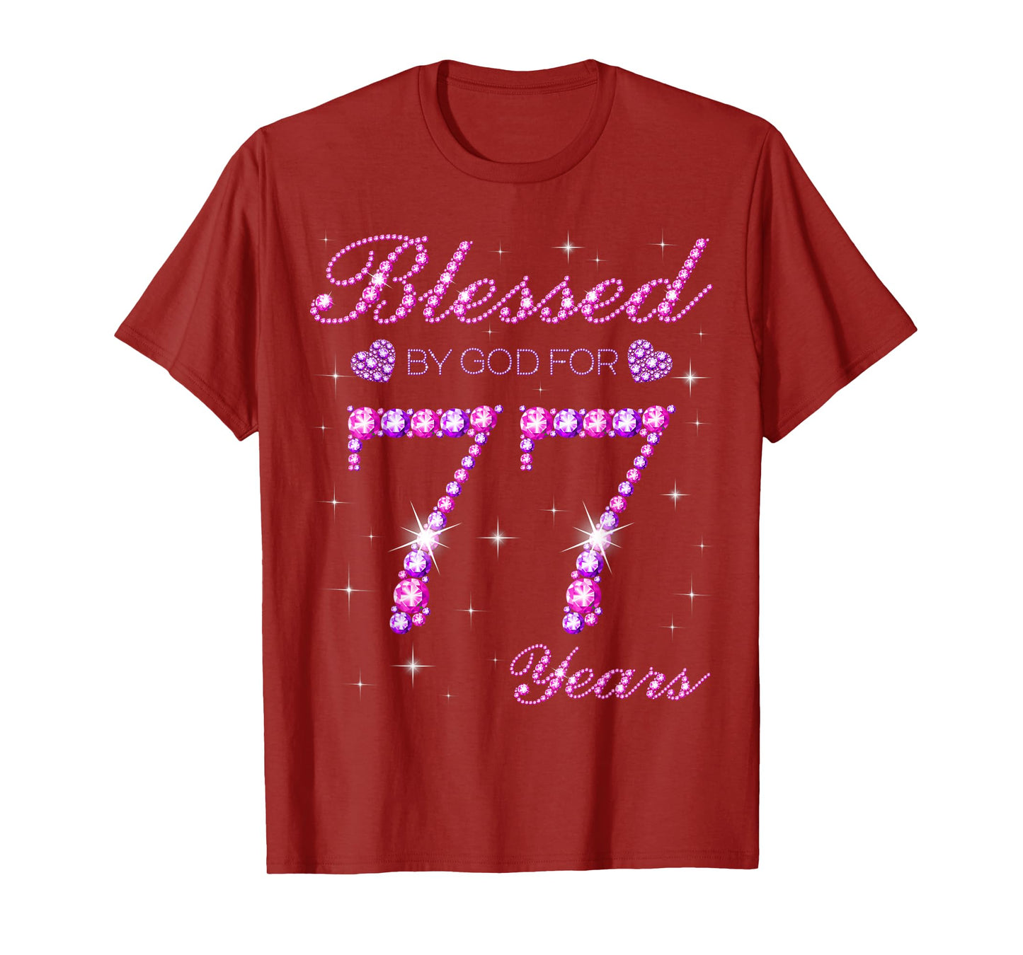 Blessed by God for 77 Years Old 77th Birthday Party T-Shirt