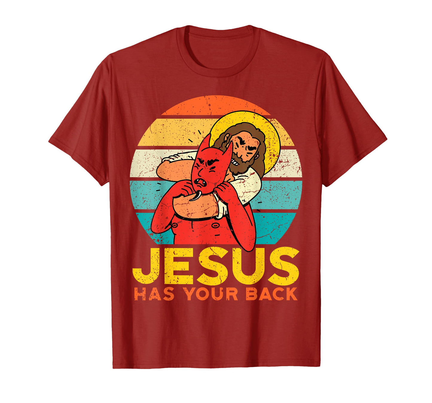 Jesus Has Your Back Jiu Jitsu Chokehold Funny Meme T-Shirt