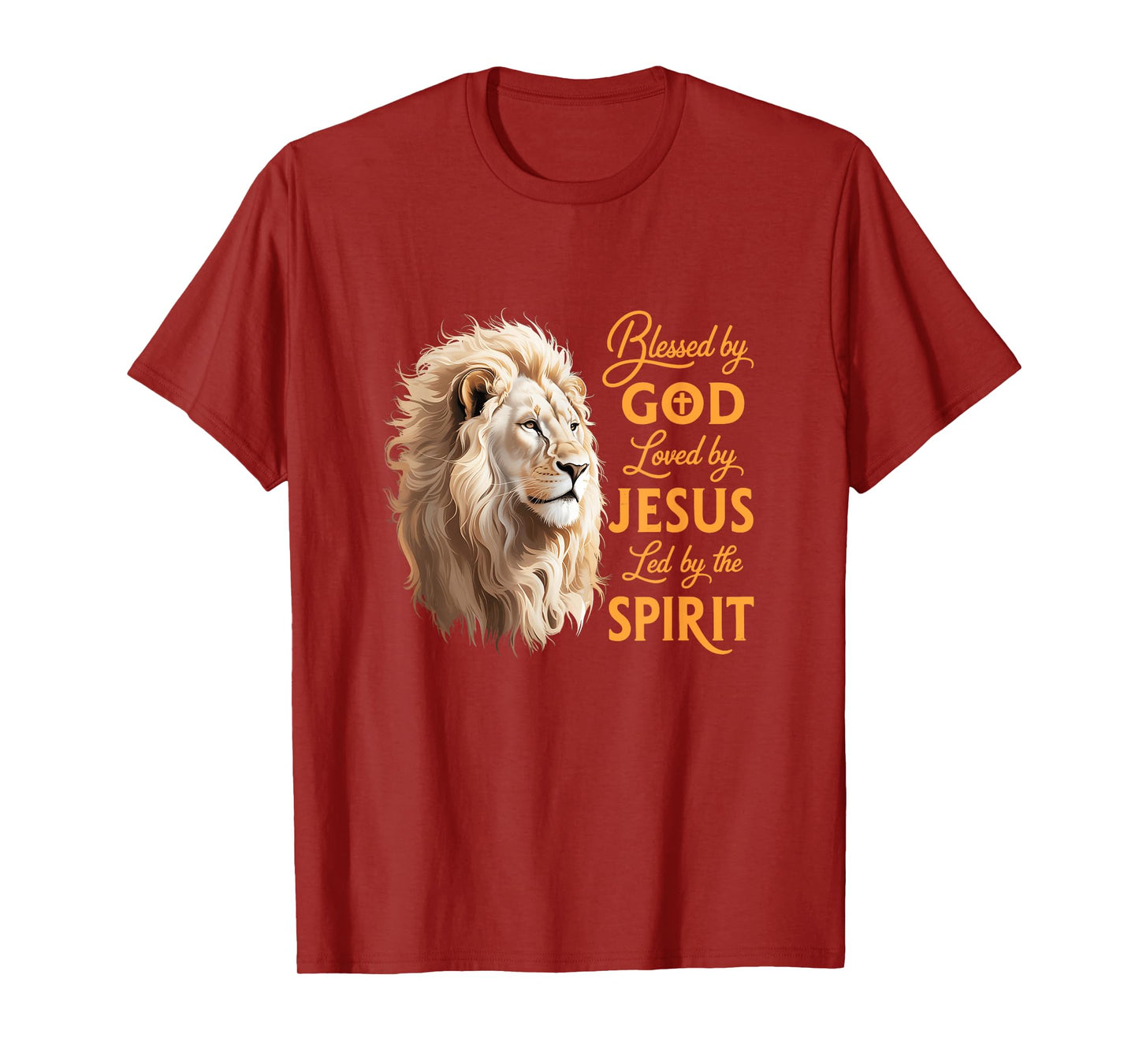 Blessed By God Loved By Jesus Christian Lion For Men Women T-Shirt