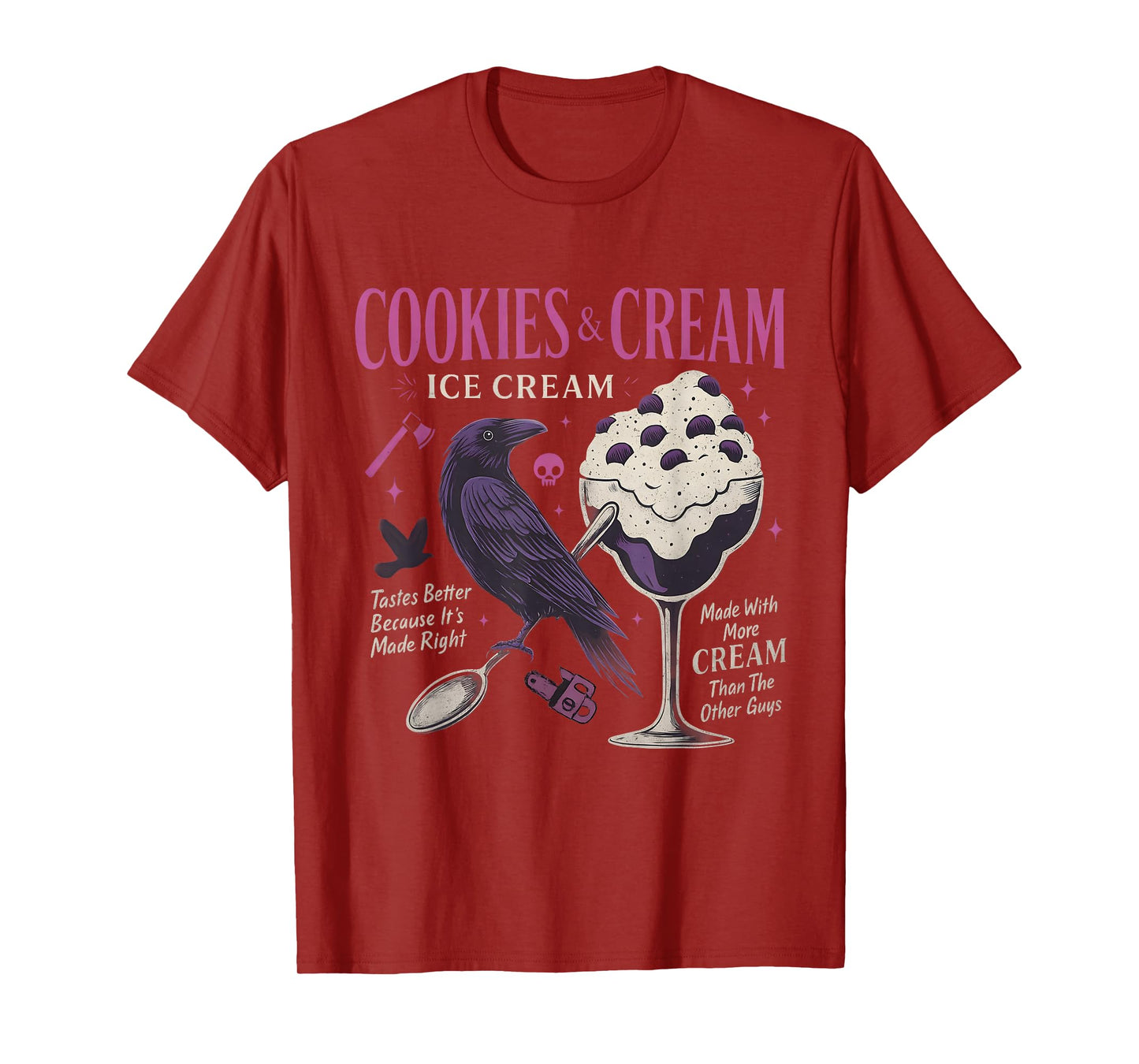 Cookie & Cream IceCream Butcher Blackbird Funny Quote T-Shirt