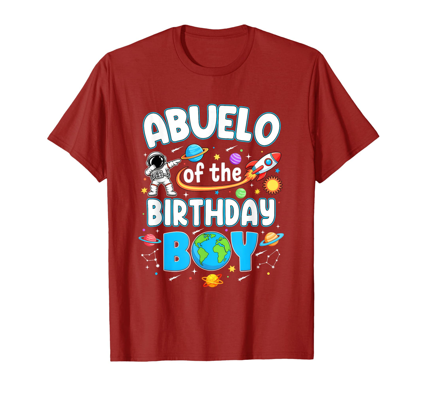 Abuelo Of The Birthday Boy Astronaut Family Space Planets T-Shirt