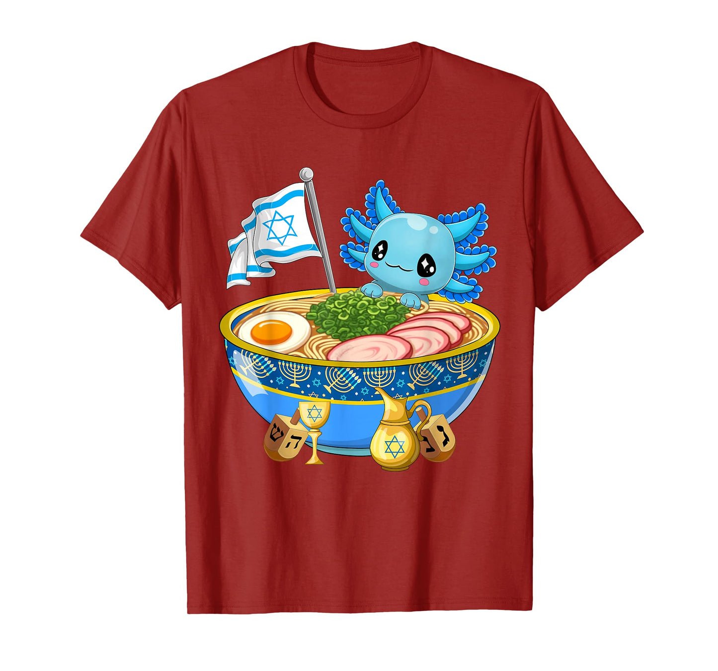 Hanukkah Jewish Axolotl Ramen Hanukkah T-Shirt