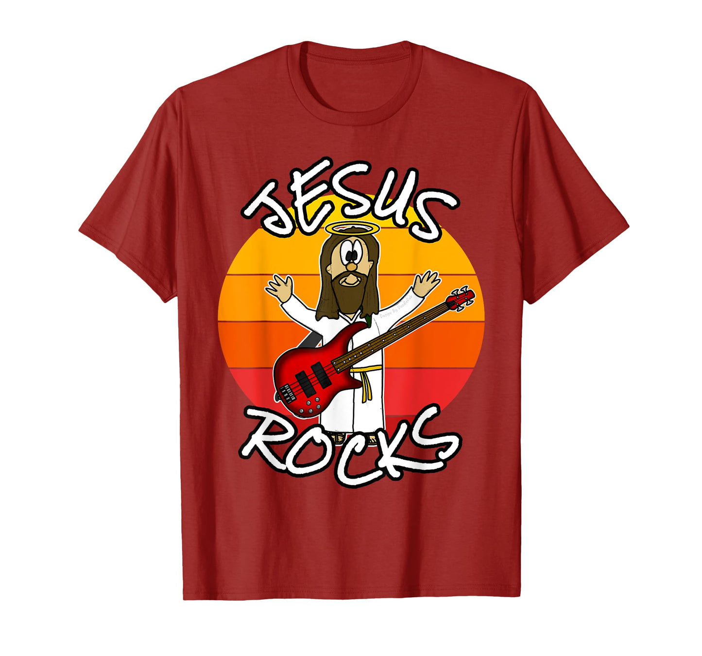 Jesus Rocks Bass Guitar, Church Bassist, Worship Musician T-Shirt