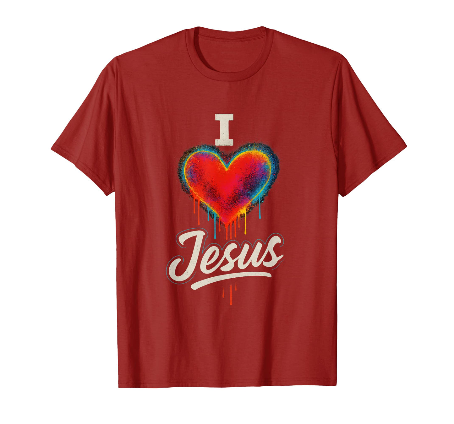 Graffiti Heart I Love Jesus Urban Christian Art T-Shirt