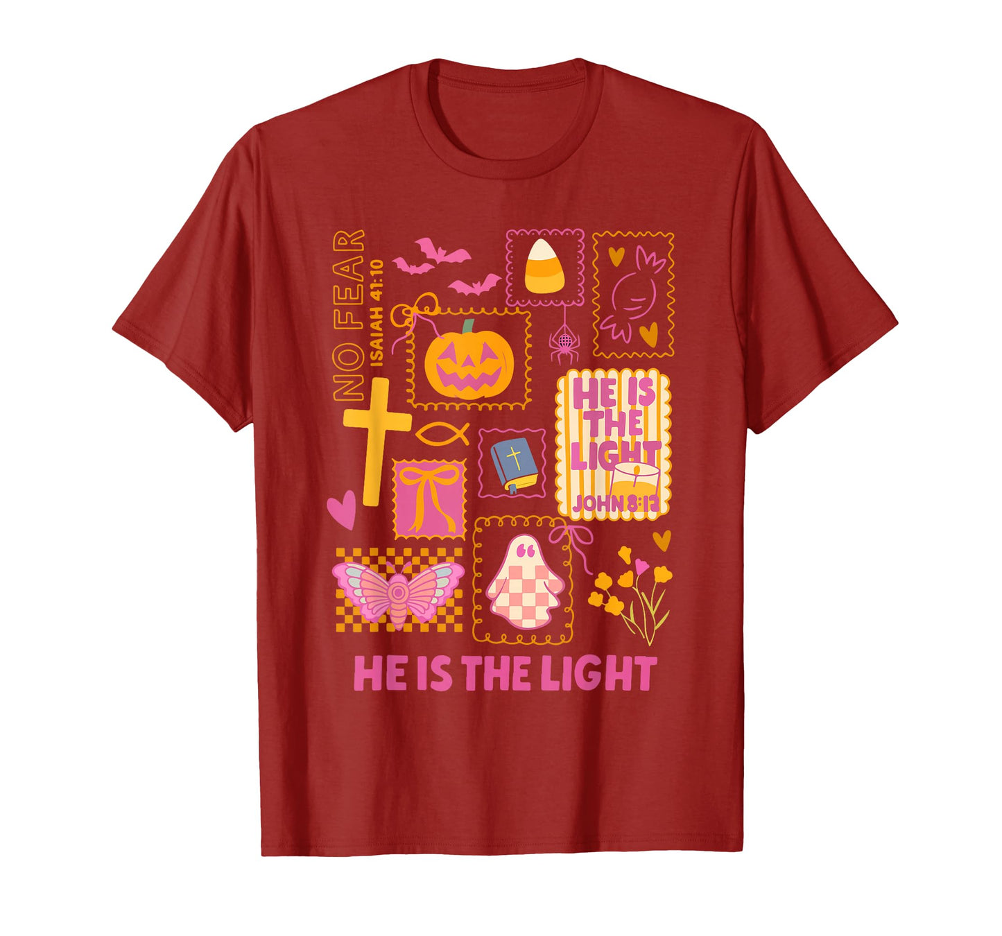 Shine with The Light of Jesus Christian Halloween Pumpkin T-Shirt