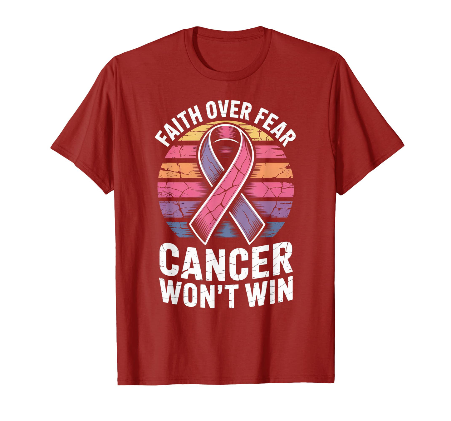 Faith Over Fear Cancer Wont Win Pink Ribbon Support T-Shirt