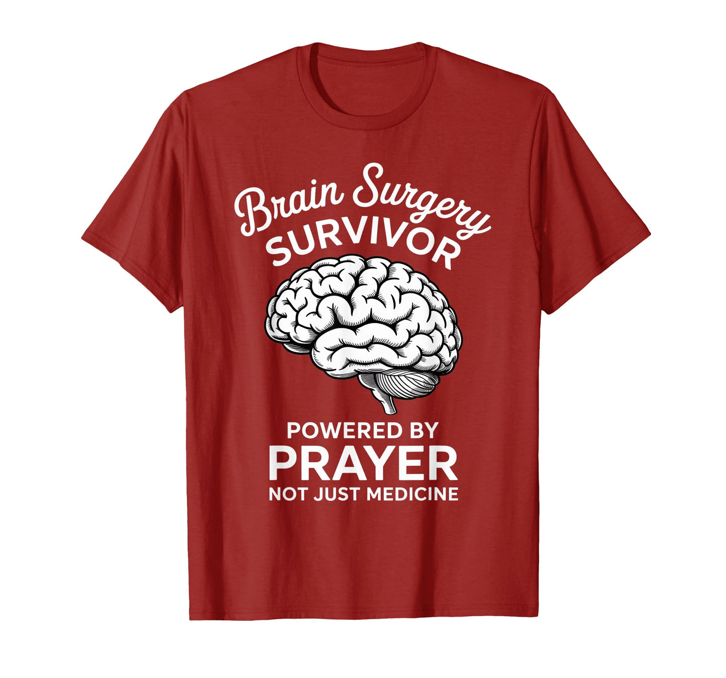 Powered by Prayer Brain Tumor Cancer God Jesus Brain Surgery T-Shirt