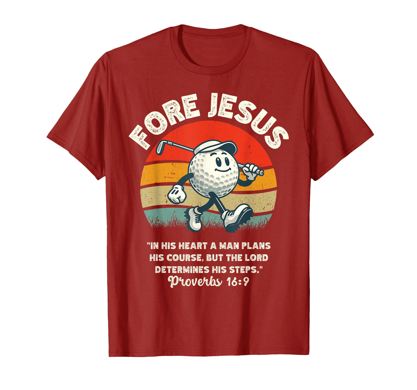 FORE Jesus Christian Golf Retro 70s Religious Golfing Men's T-Shirt