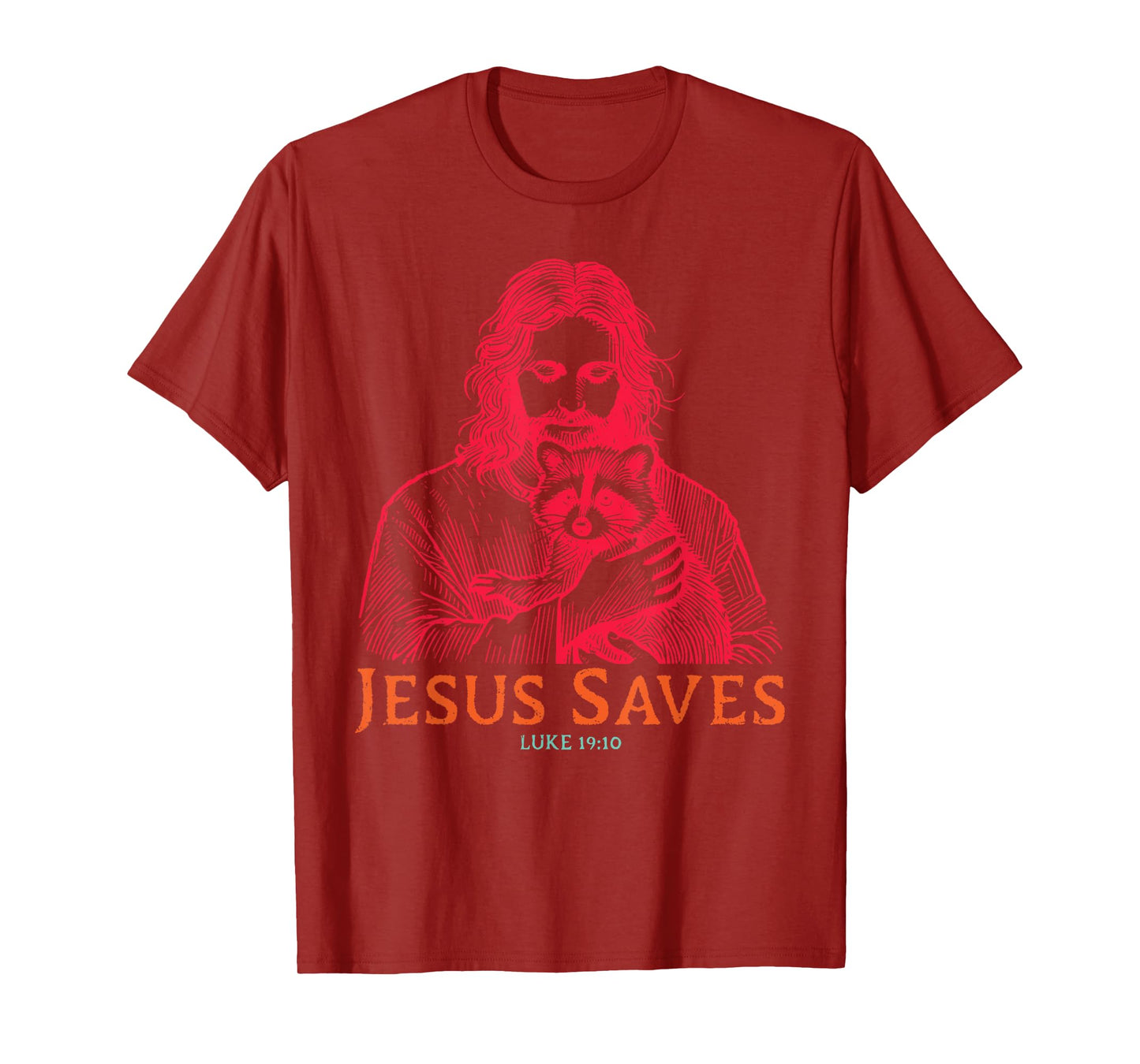 Je-sus Saves Luke 19:10 Christian Design T-Shirt