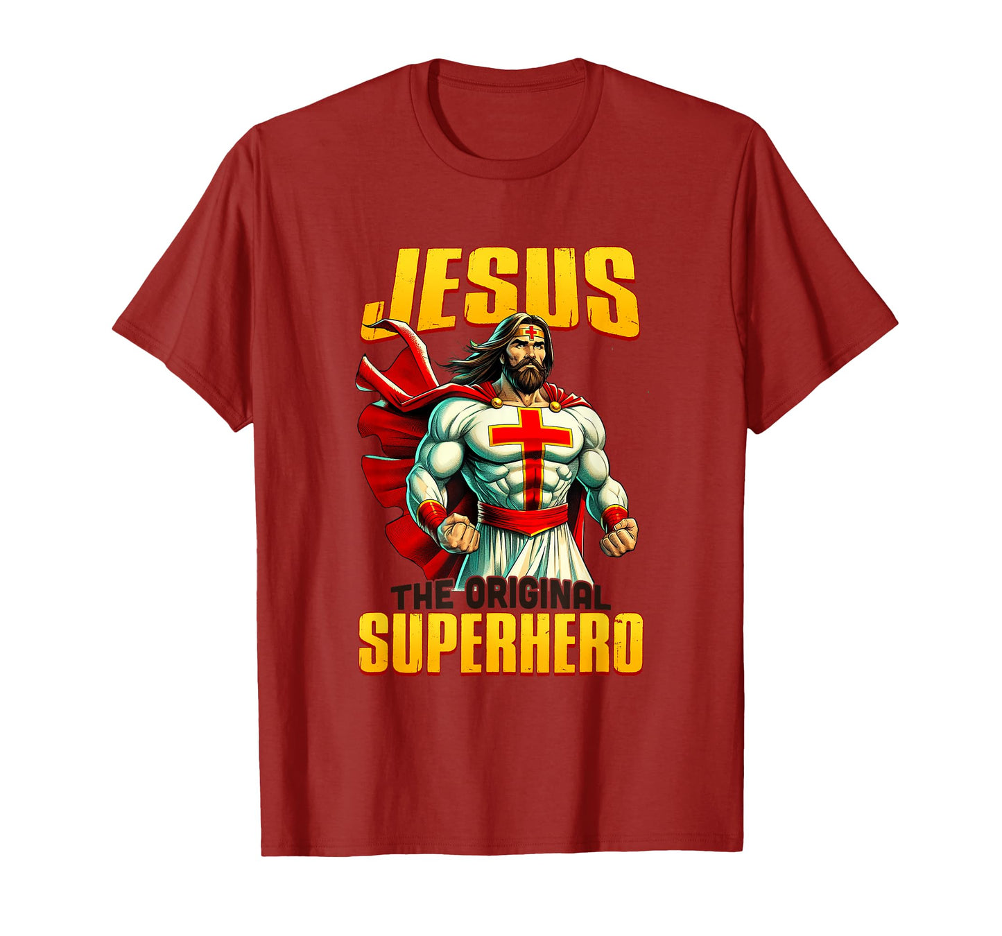 Jesus Original Superhero Comic Style Funny Christian Comic T-Shirt