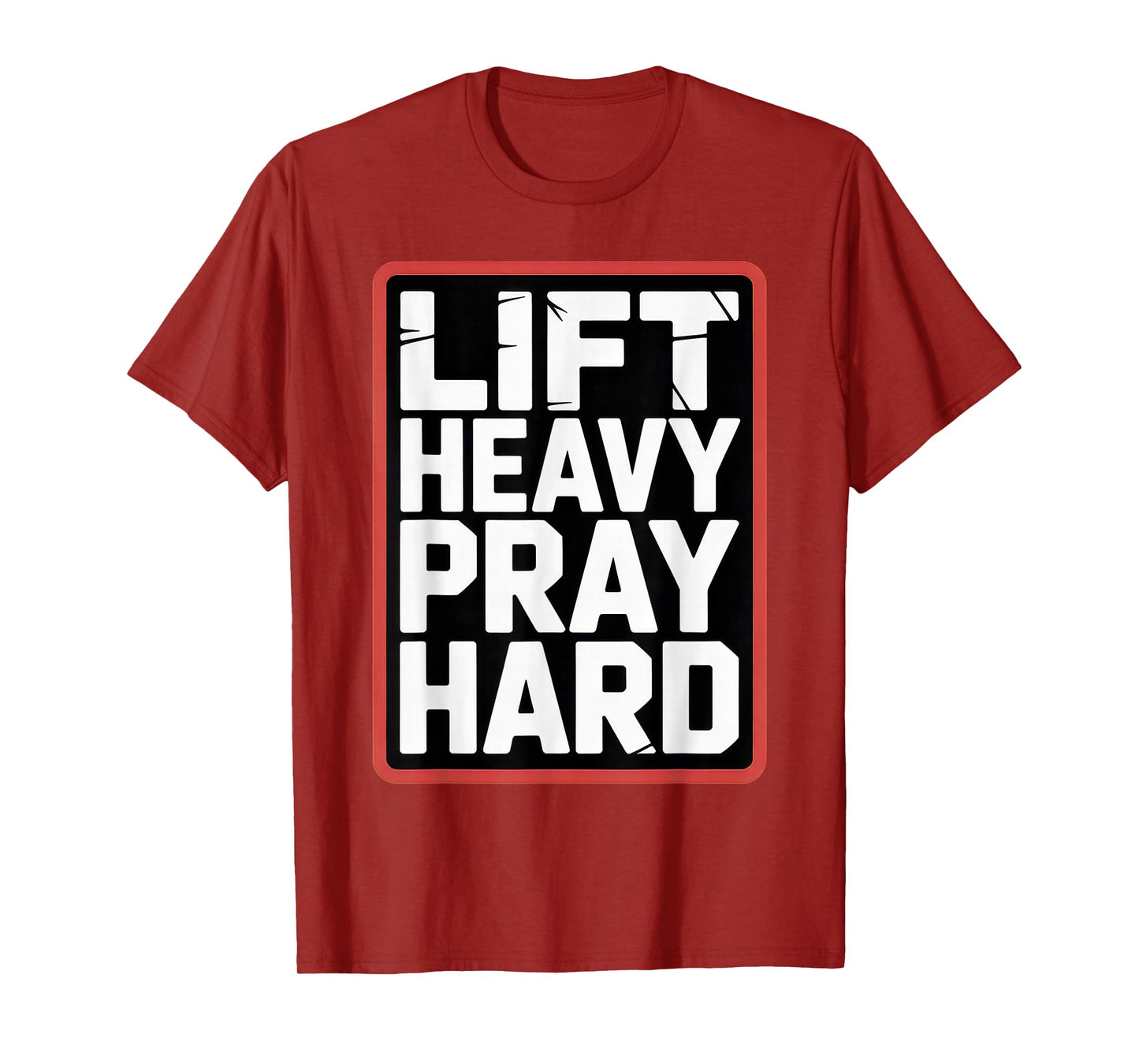 Lift Heavy Pray Hard Tshirt Gym Christian Gift Jesus Faith T-Shirt