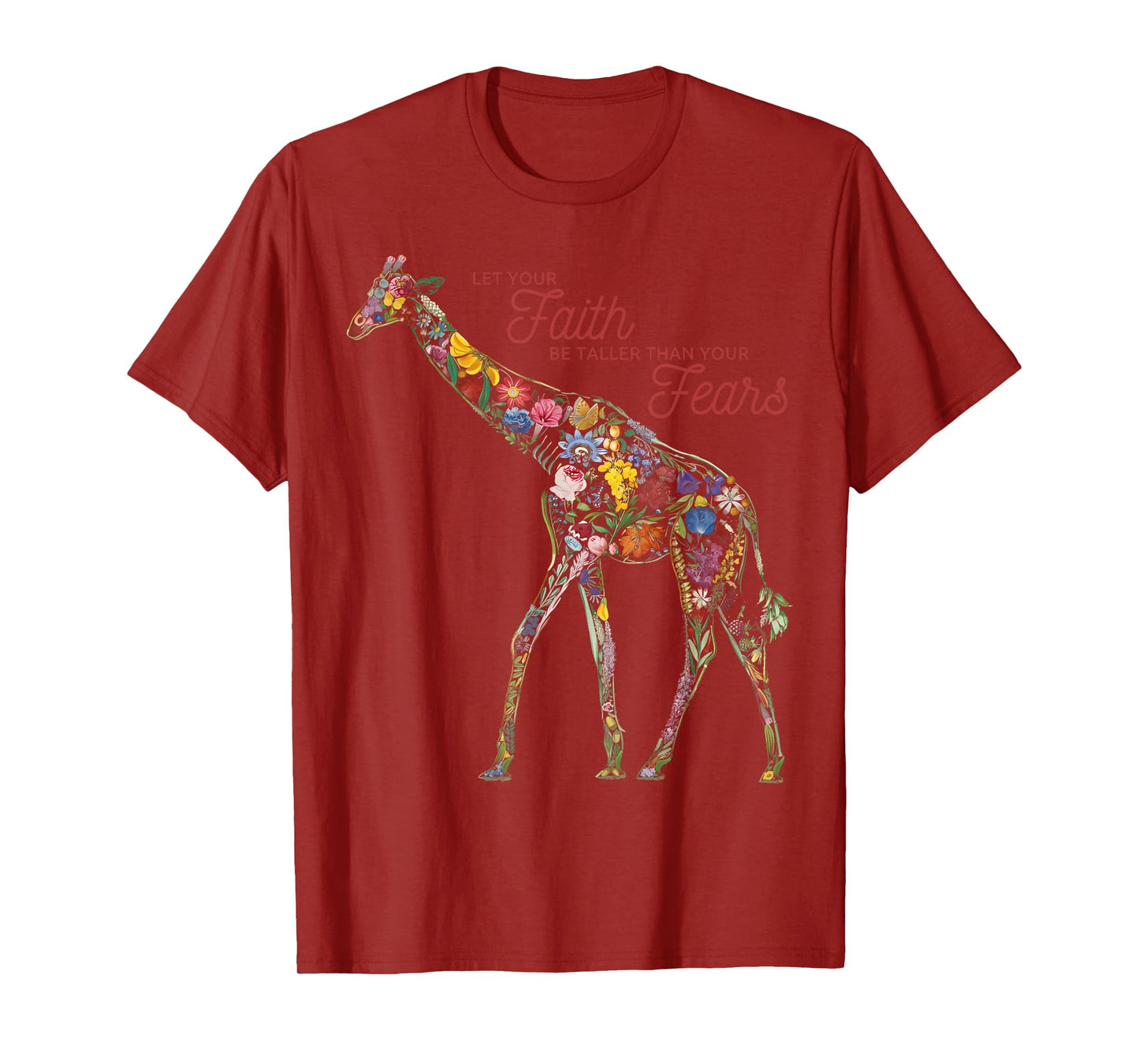 Wildflower Giraffe Let Your Faith Be Taller Than Your Fears T-Shirt