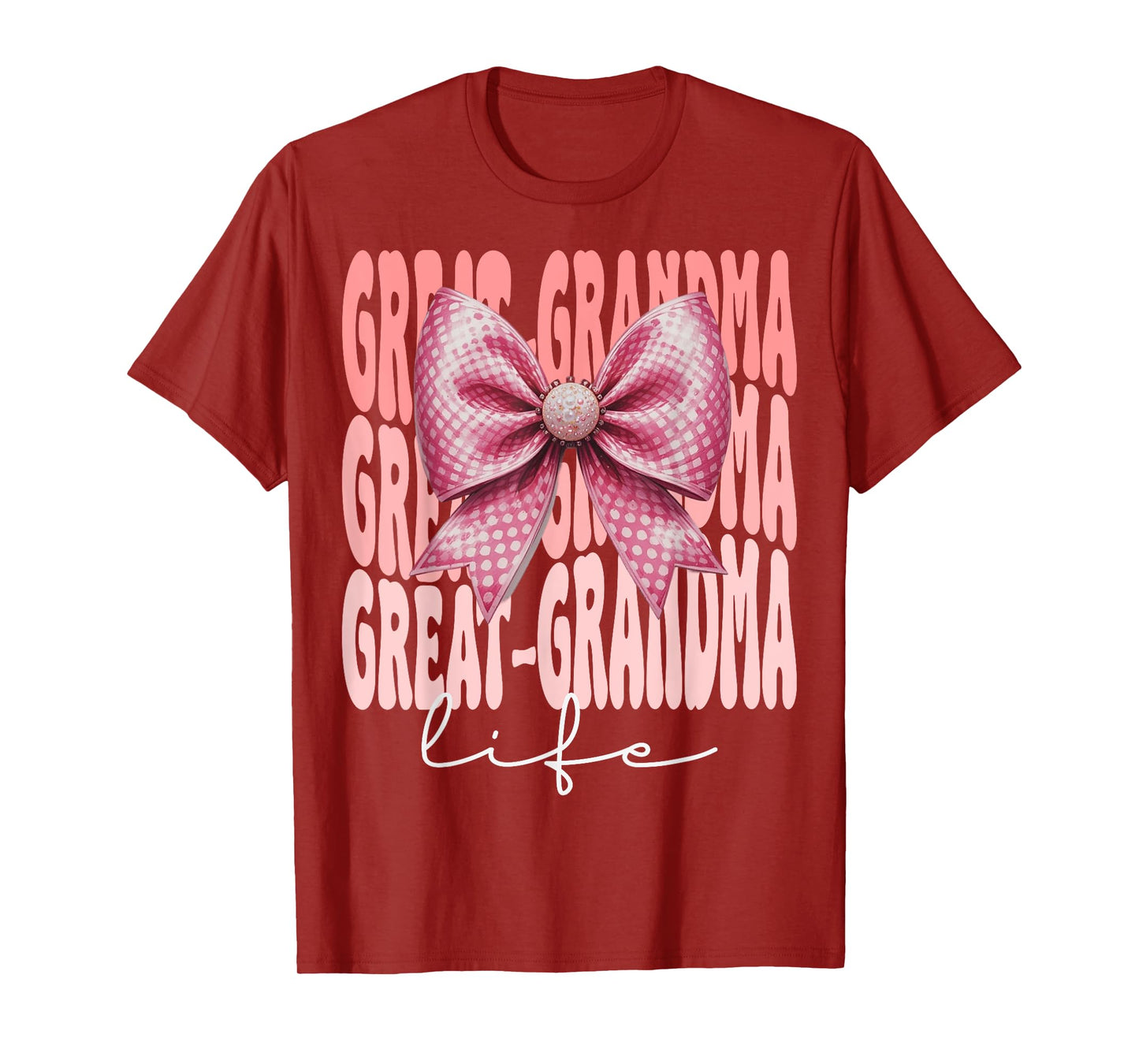 Great-Grandma Coquette Bow Pink Cute Grandma Mother's Day T-Shirt