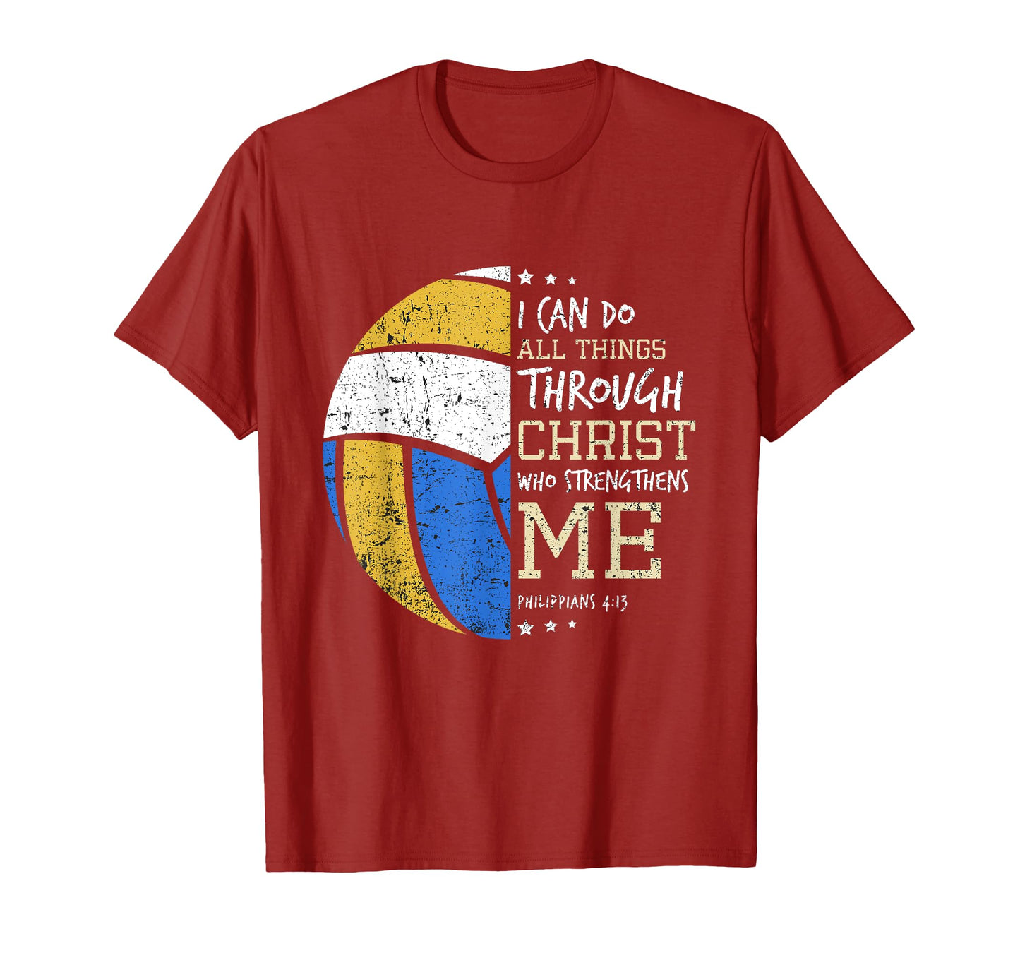 Philippians 4 13 I Can Do All Things Christian Volleyball T-Shirt