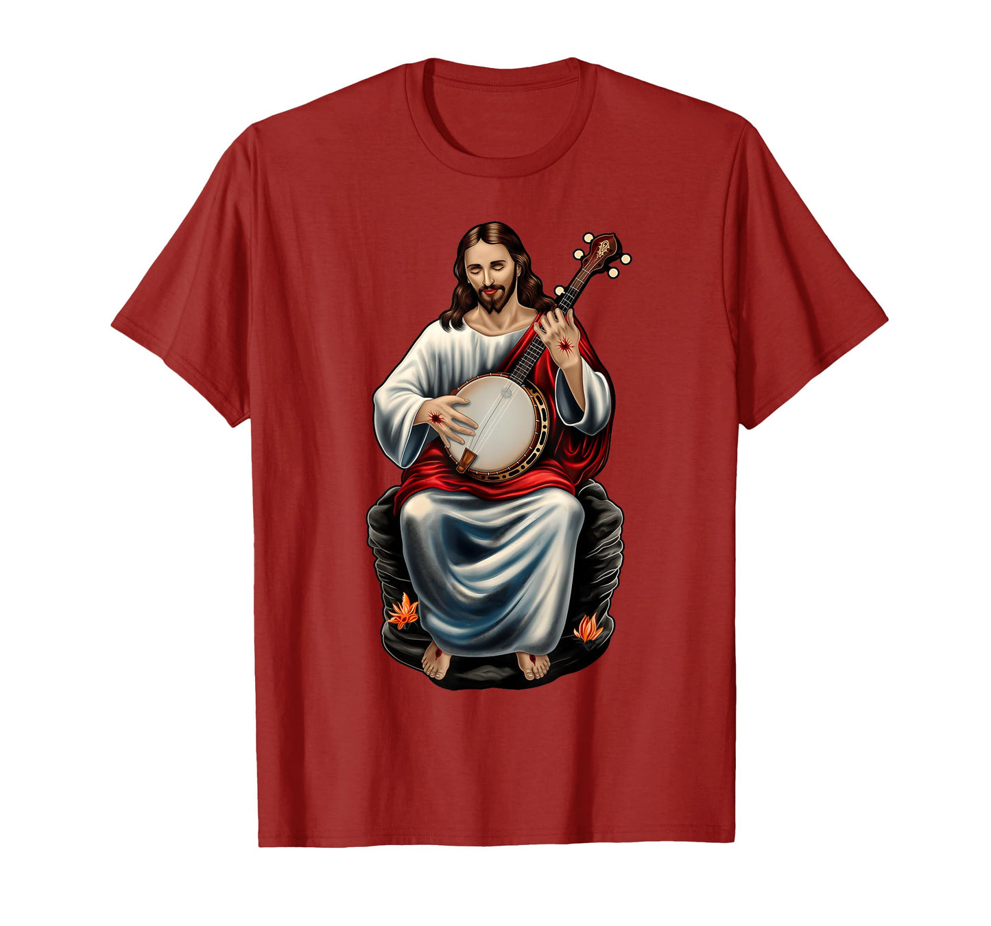 Jesus Christian Religious Playing Banjo Bluegrass T-Shirt