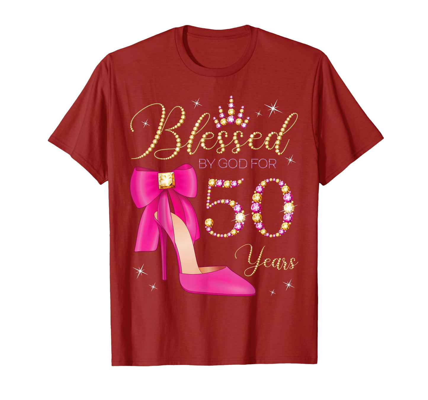 Blessed By God For 50 Years Old 50th Birthday Party Queen T-Shirt
