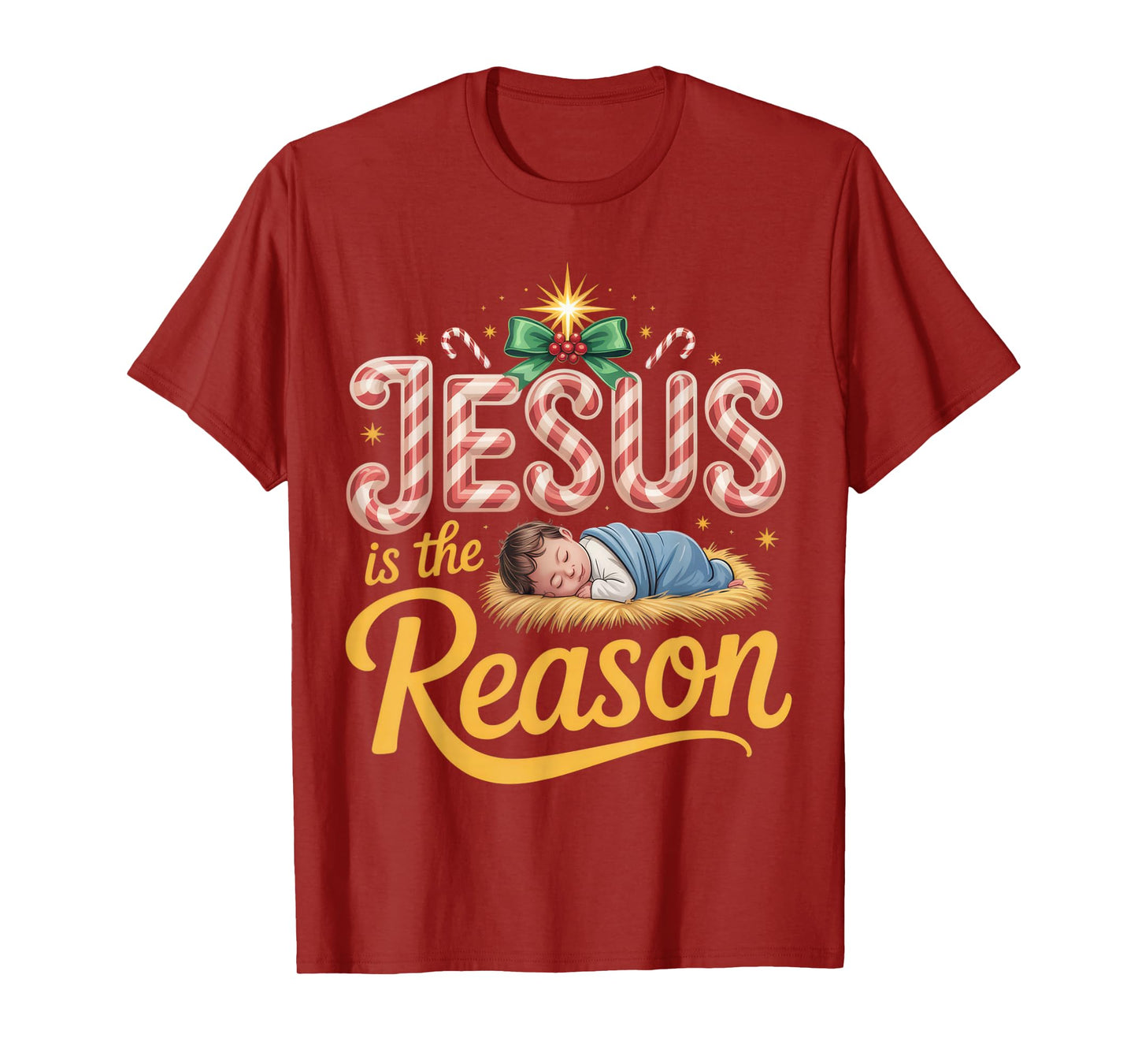 Jesus is The Reason Christmas Faithful Holidays Christian T-Shirt
