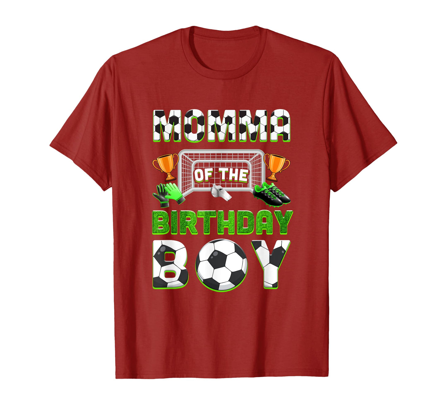 Momma Of The Birthday Boy Soccer Family Matching Party T-Shirt