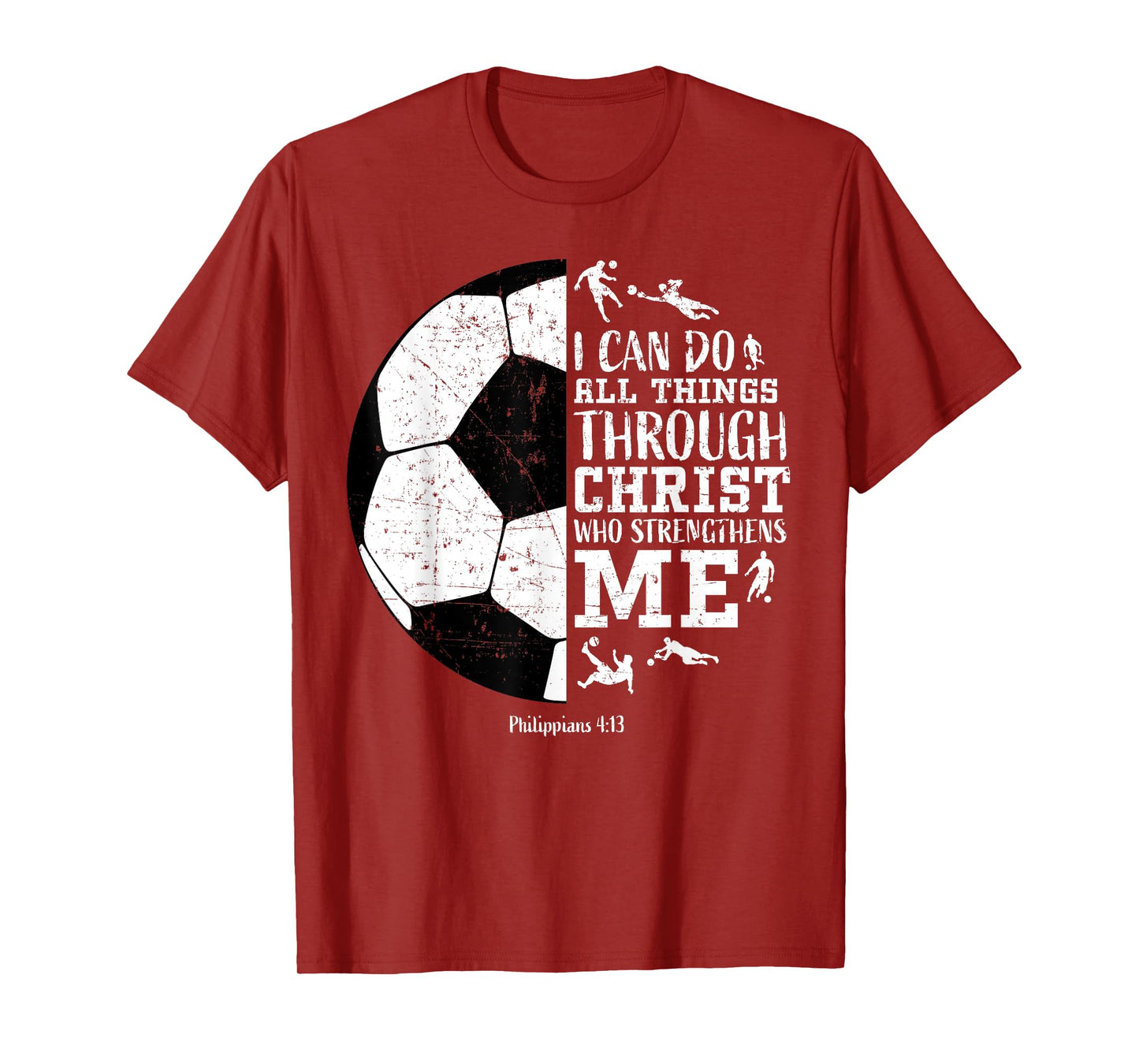 Philippians 4:13 Soccer Clothes Kids Christian Bible Verse T-Shirt
