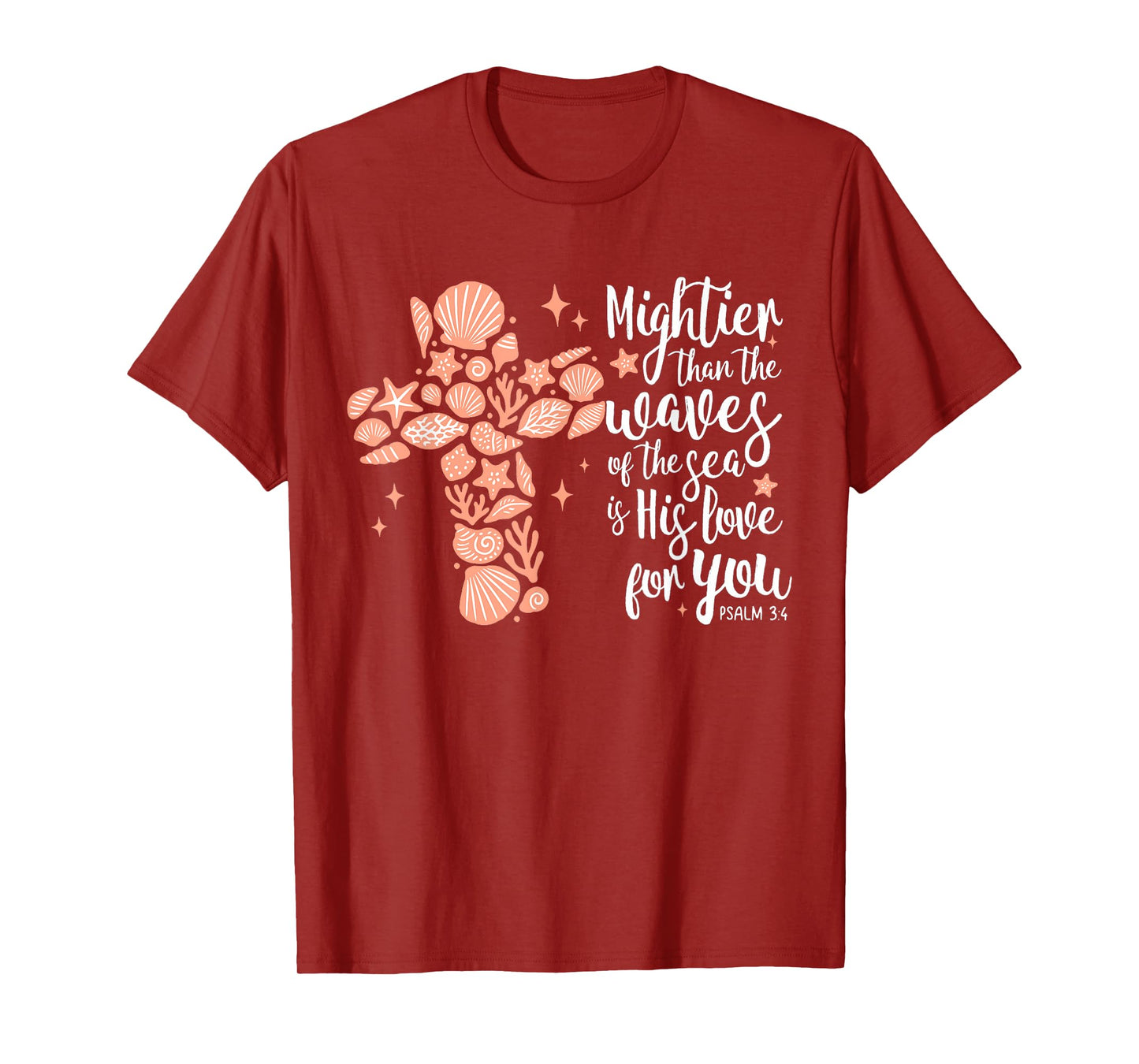 Mightier Than Waves Christian Bible Verse Tee T-Shirt