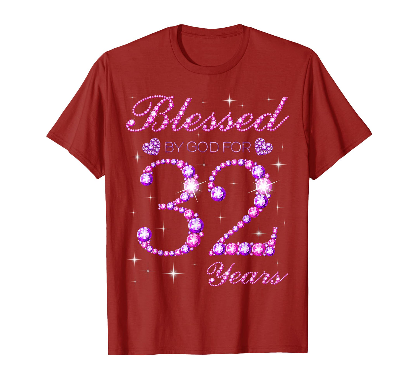 Blessed by God for 32 Years Old 32nd Birthday Party T-Shirt
