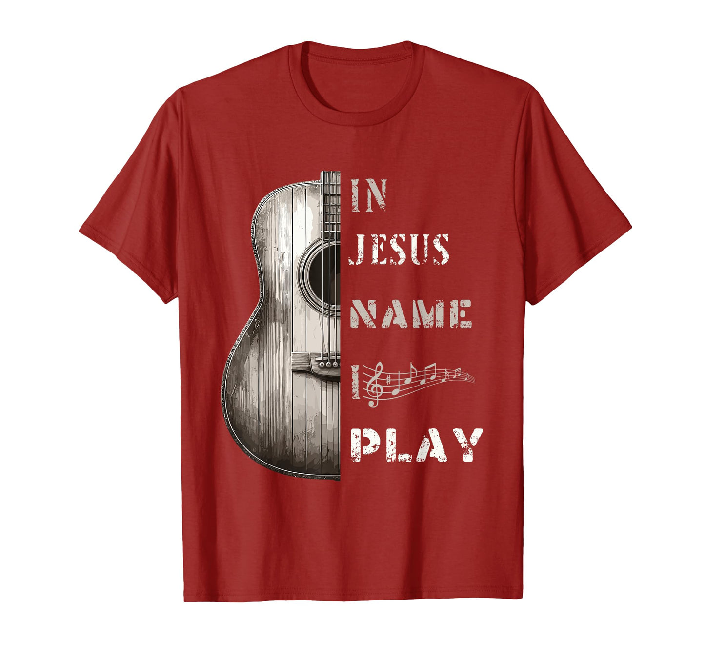 In Jesus Name I Play Guitar T-shirt Guitar Lover Gift Tee T-Shirt