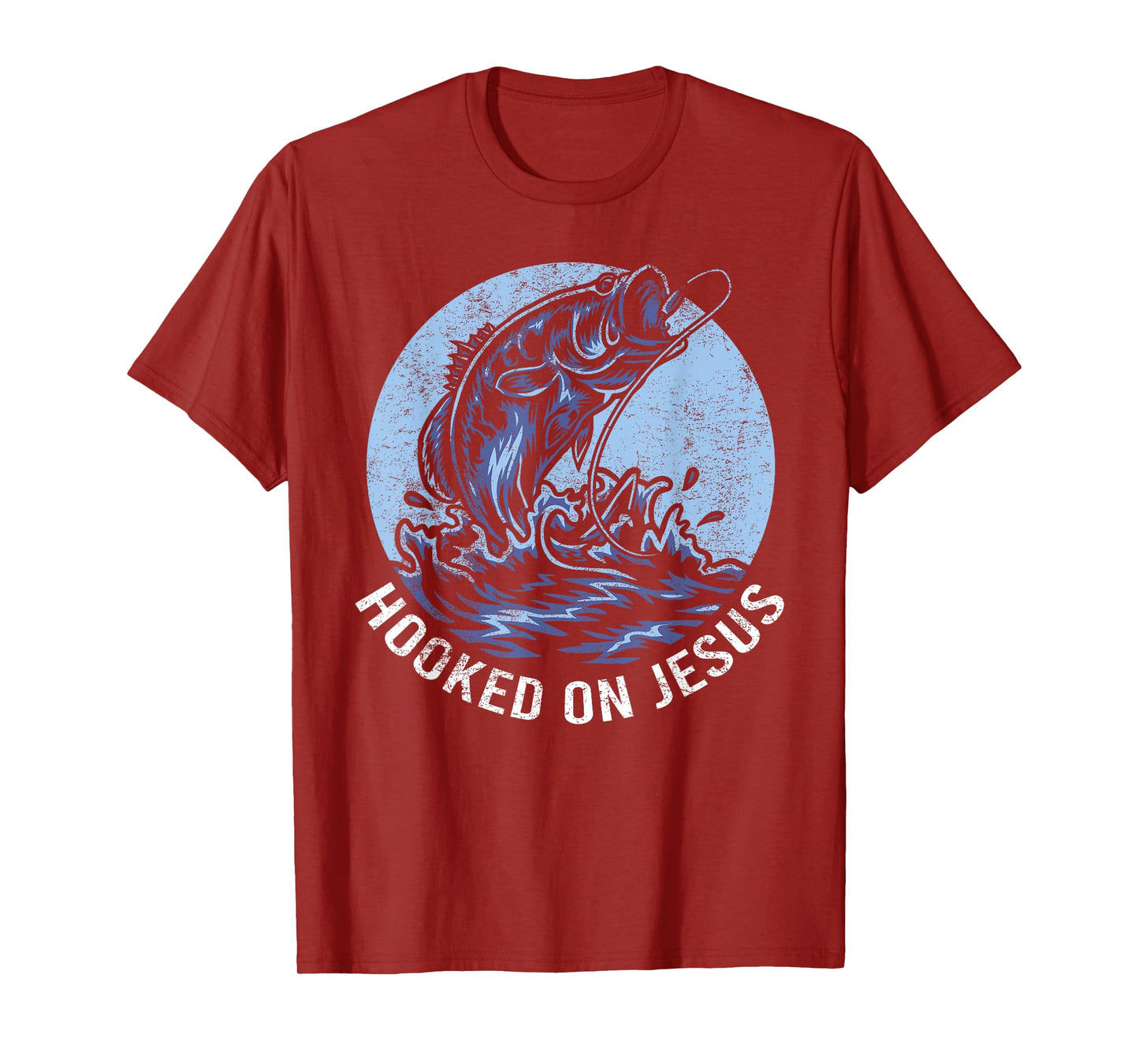 Hooked on Jesus Christian Fishing Faith Gift T-Shirt