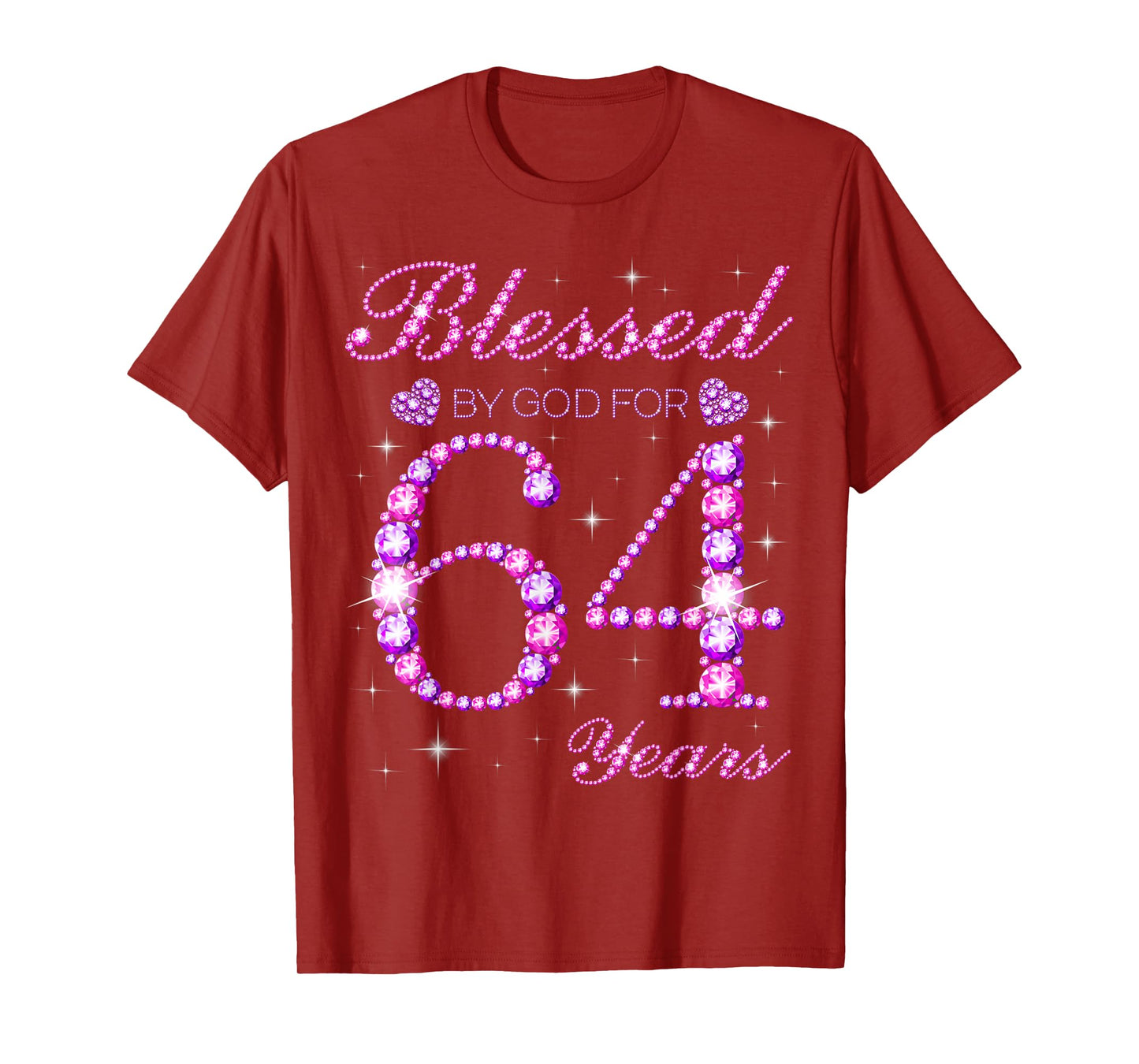 Blessed by God for 64 Years Old 64th Birthday Party T-Shirt