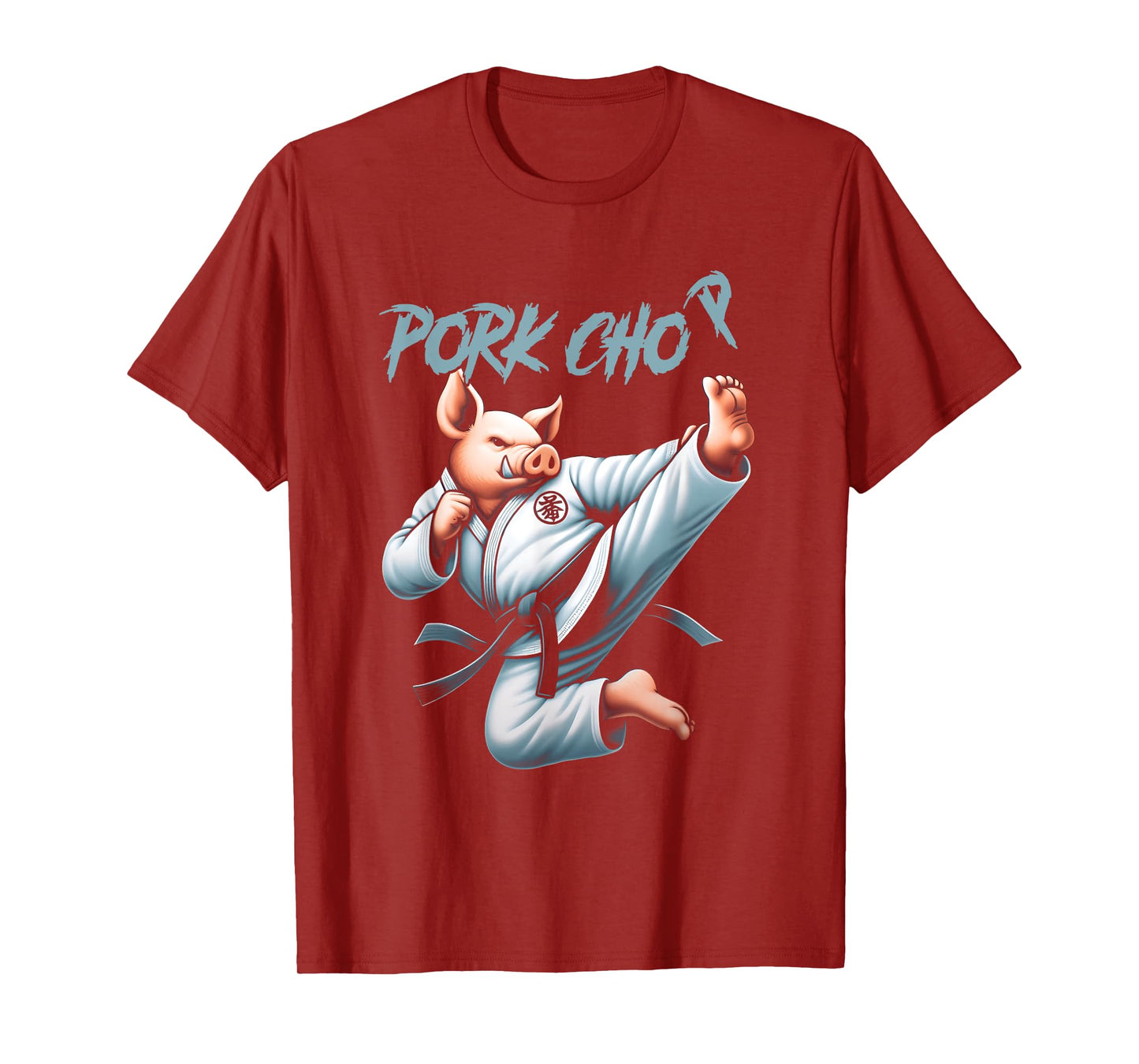 Pig Karate Pork Chop Funny Hog Martial Art Fighting Animal T-Shirt