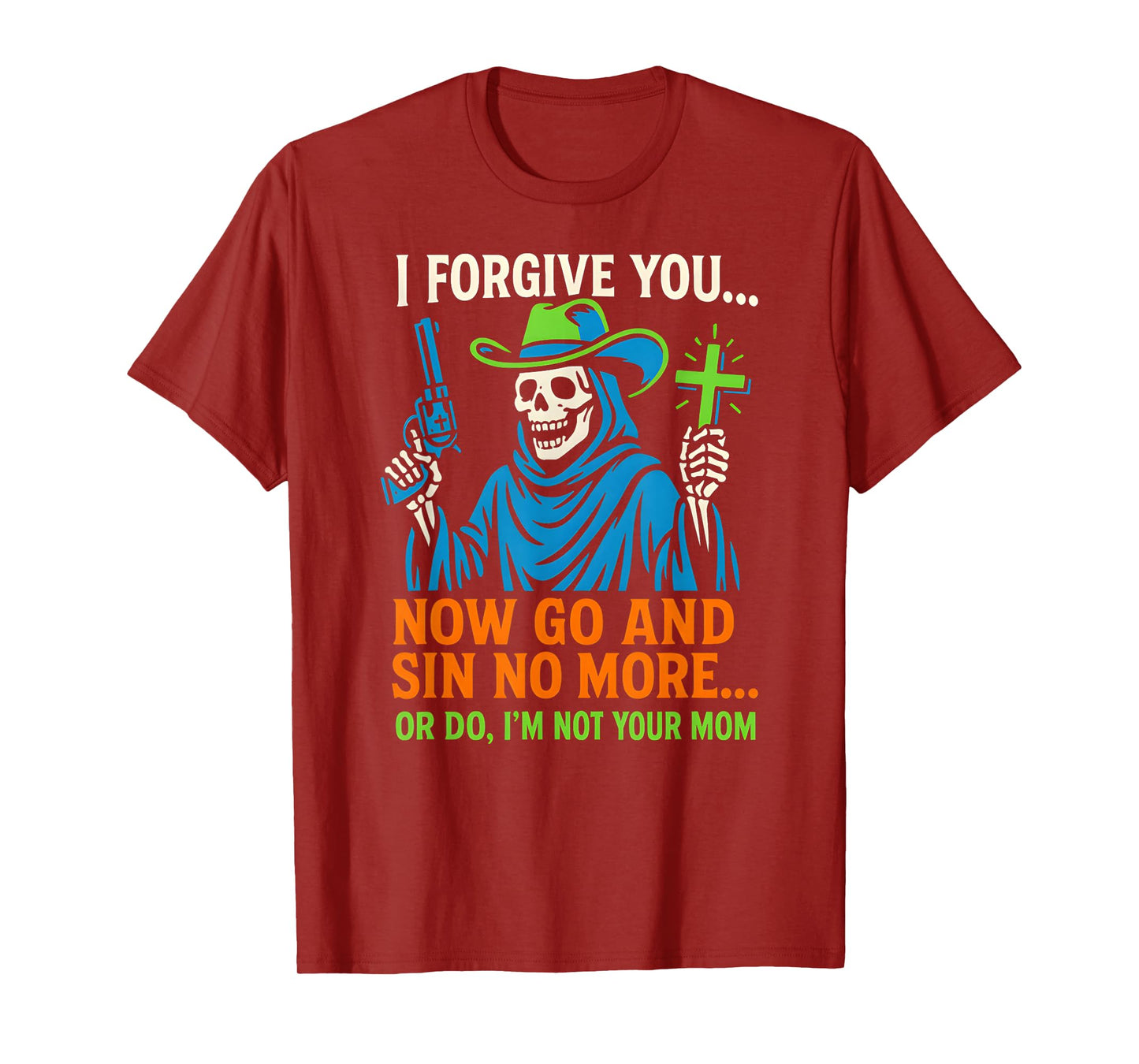 Christian Humor Sin No More Or Do Fun Womens Religious T-Shirt