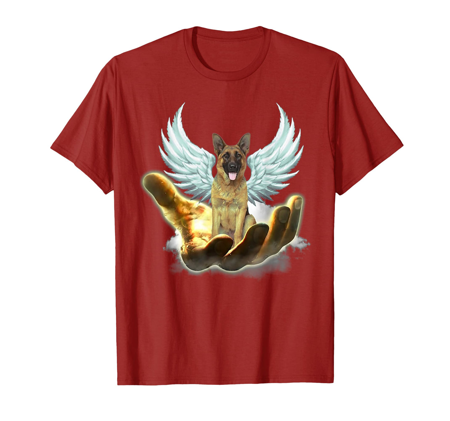 Angel German Shepherd Golden Hand Heaven Wings God T-Shirt