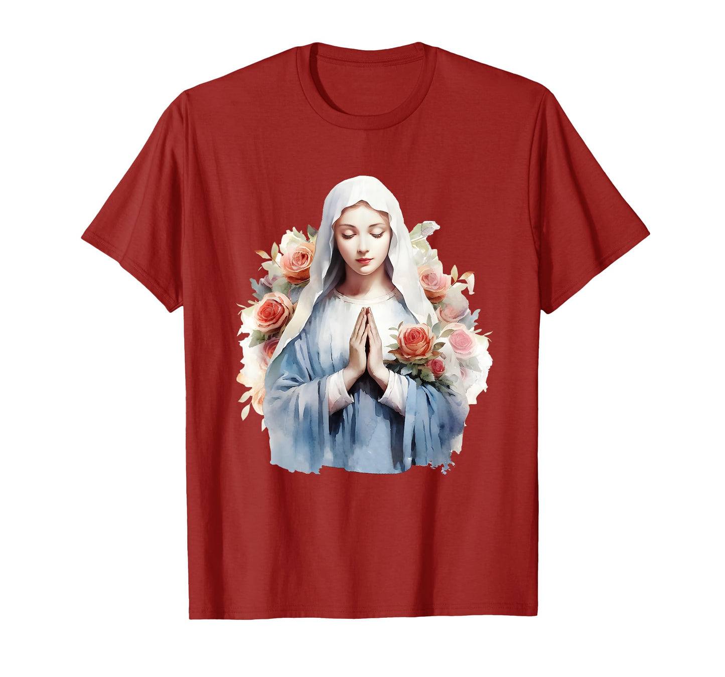 Blessed Mother Mary Mother of Jesus Roses Our Lady Catholic T-Shirt