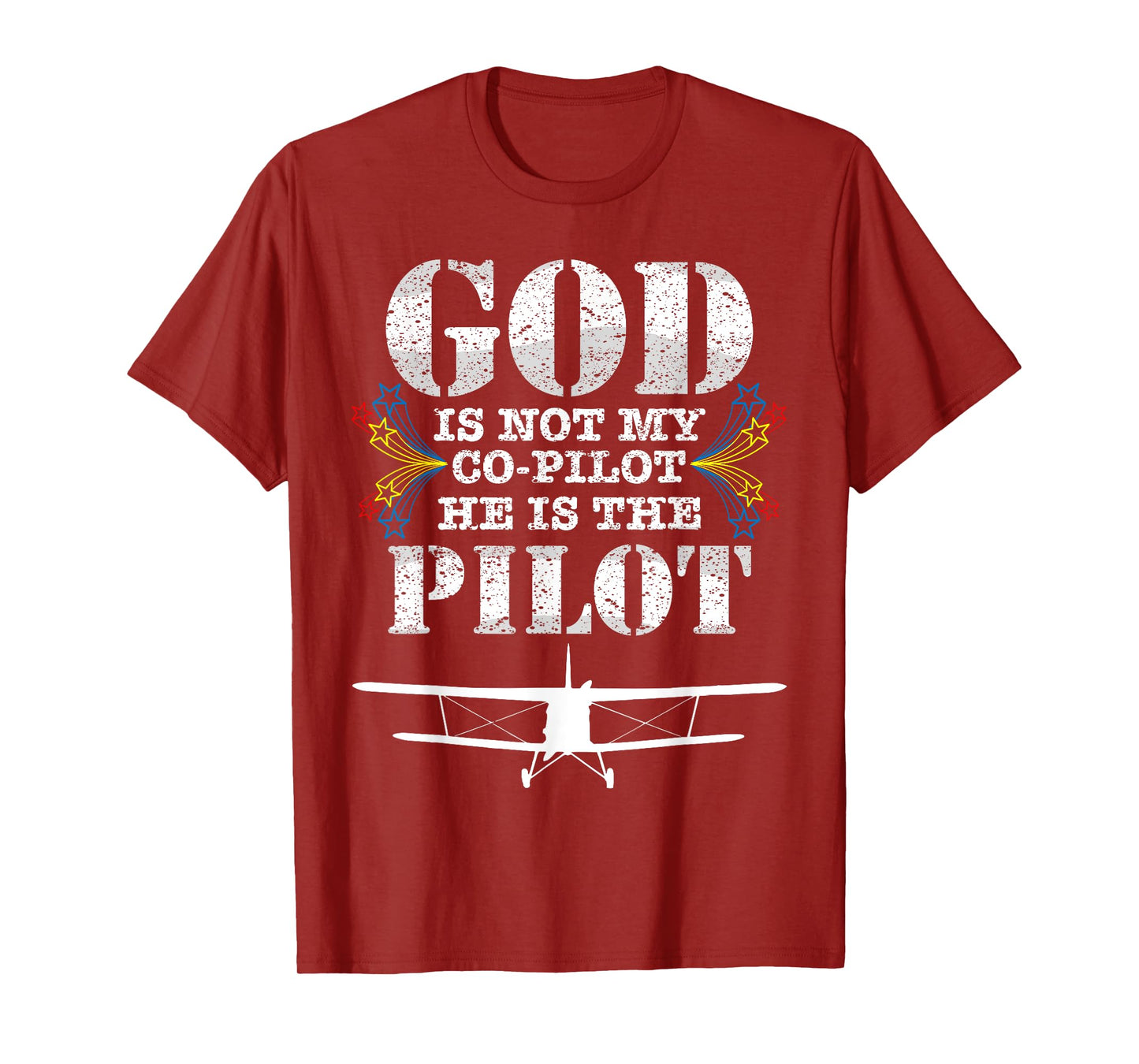 Cool God Is My Pilot | Funny Christian Airplane Control Gift T-Shirt
