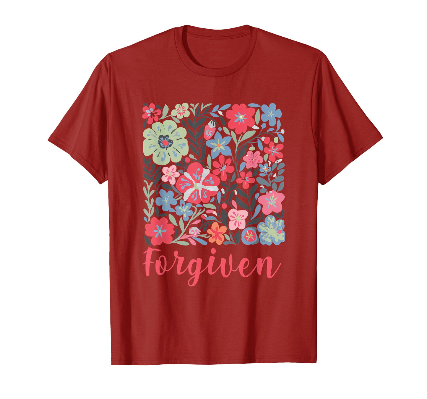 Forgiven Boho Floral Christian Inspirational Religious T-Shirt
