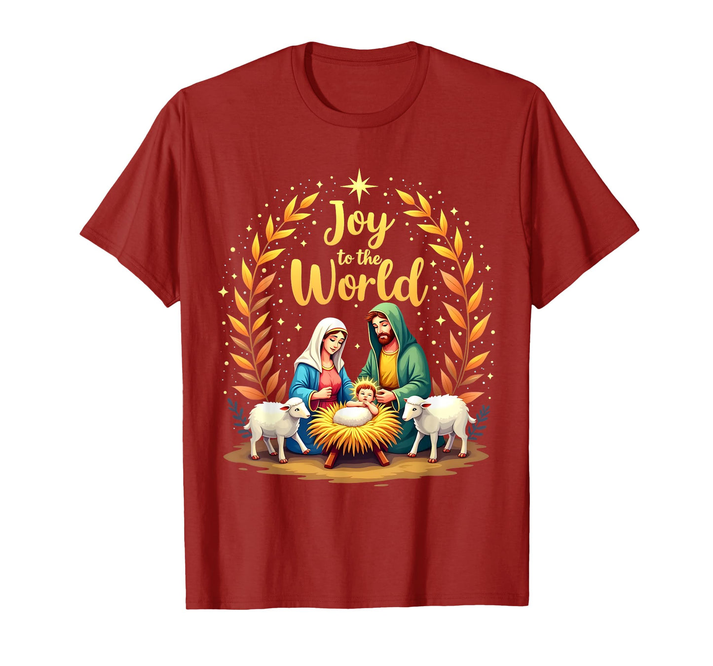 Joy To The World Christmas Nativity Christian Birth Of Jesus T-Shirt