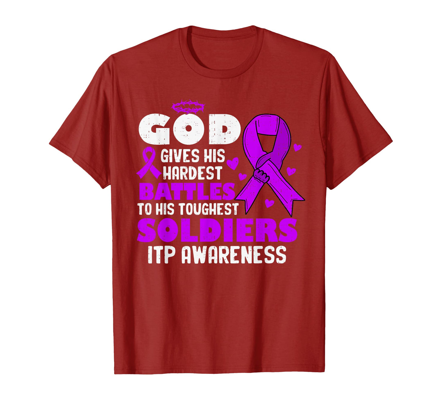God ITP Awareness Immune Thrombocytopenia Ribbon Purple T-Shirt