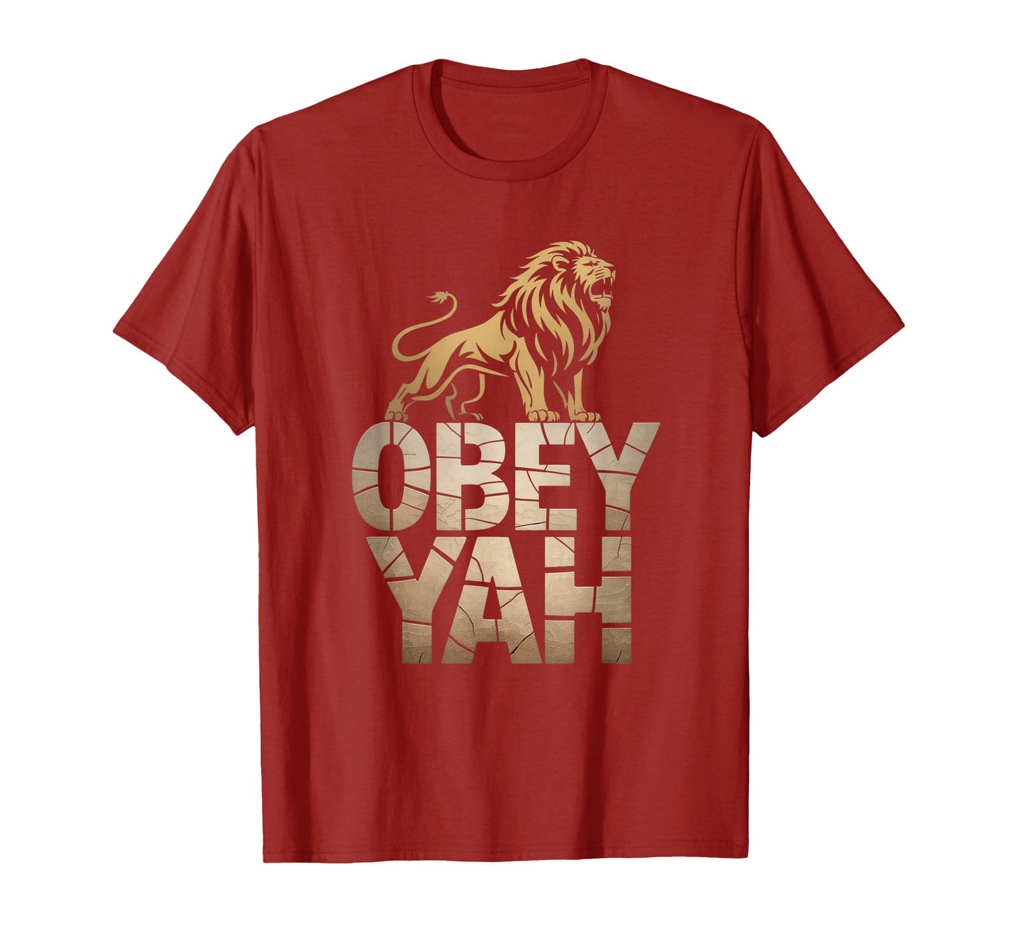 Obey YAH Bold Hebrew Lion Statement T-Shirt