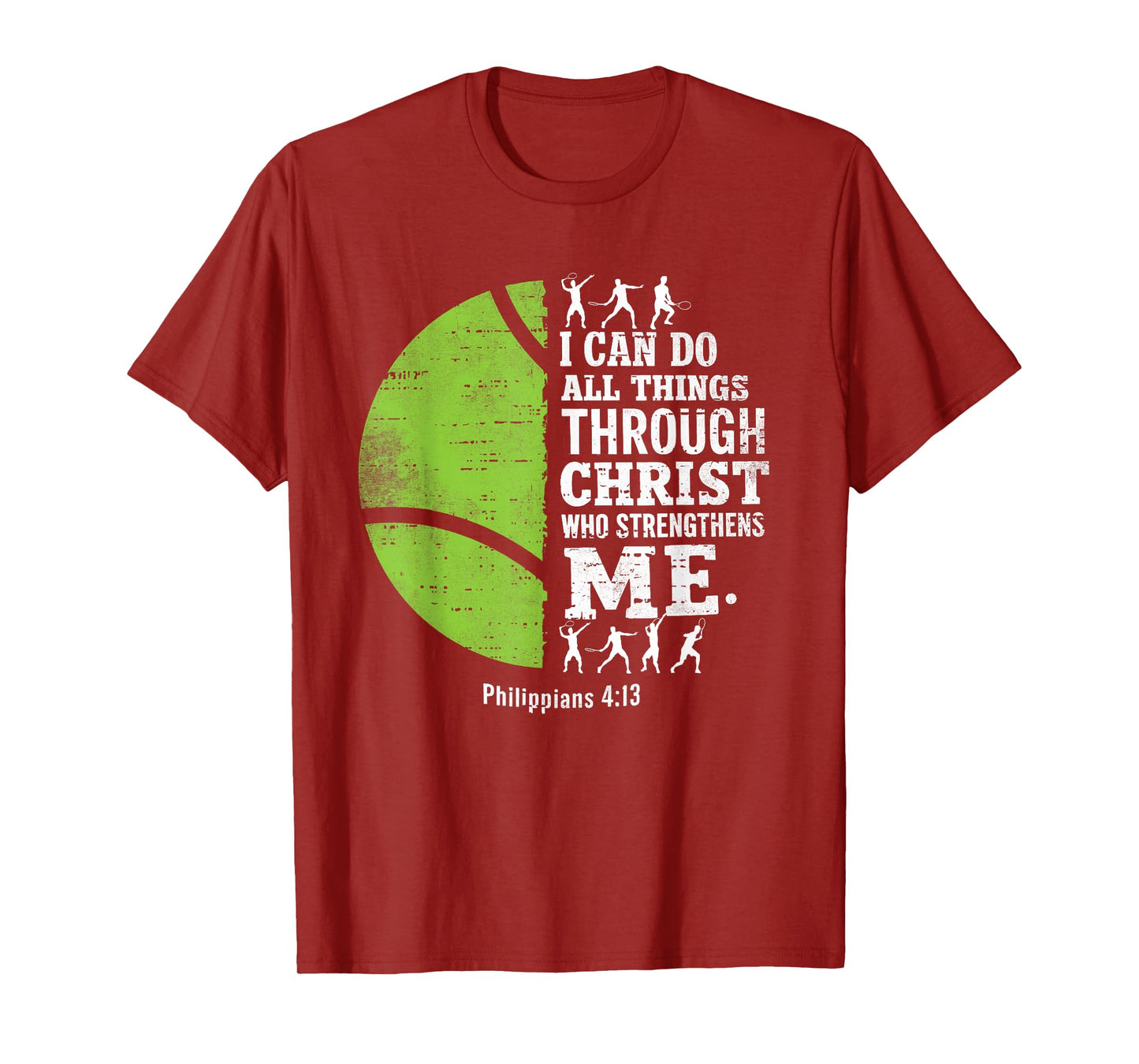 Christian Tennis I Can Do All Things Religious Faith T-Shirt