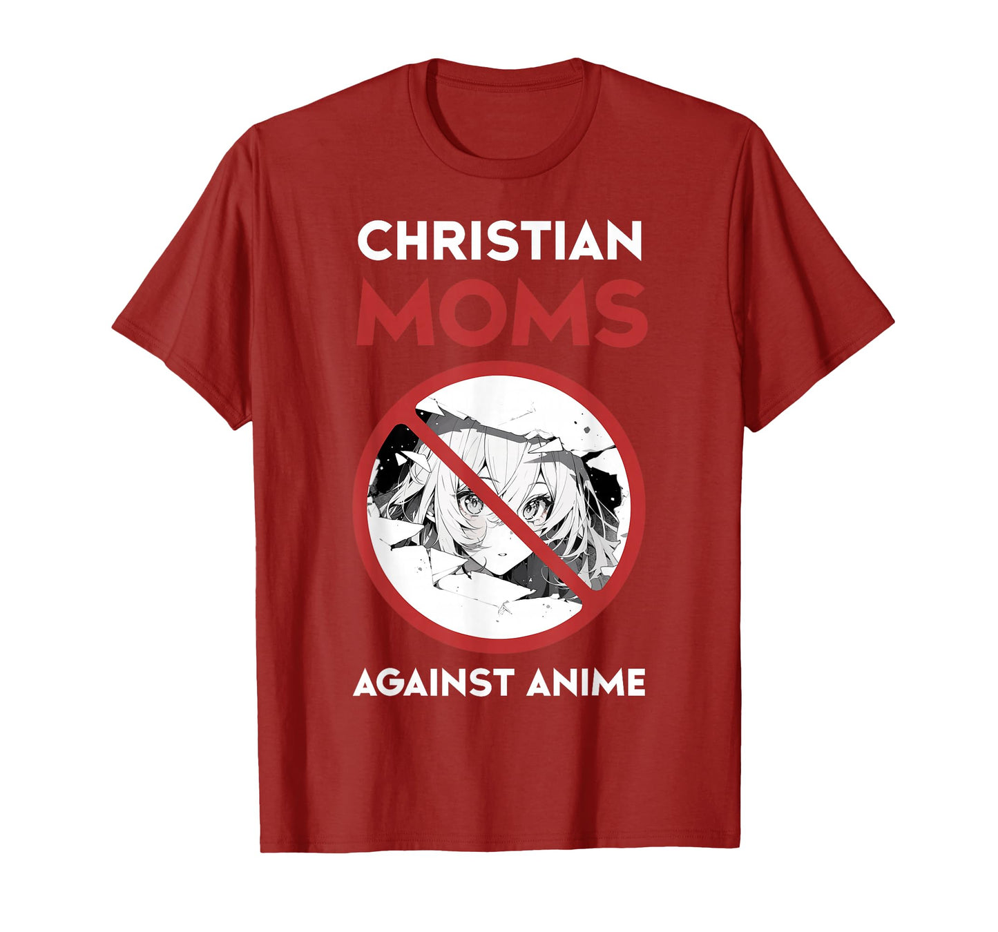 Christian Mom Against Anime Humor Tee Funny Religious T-Shirt