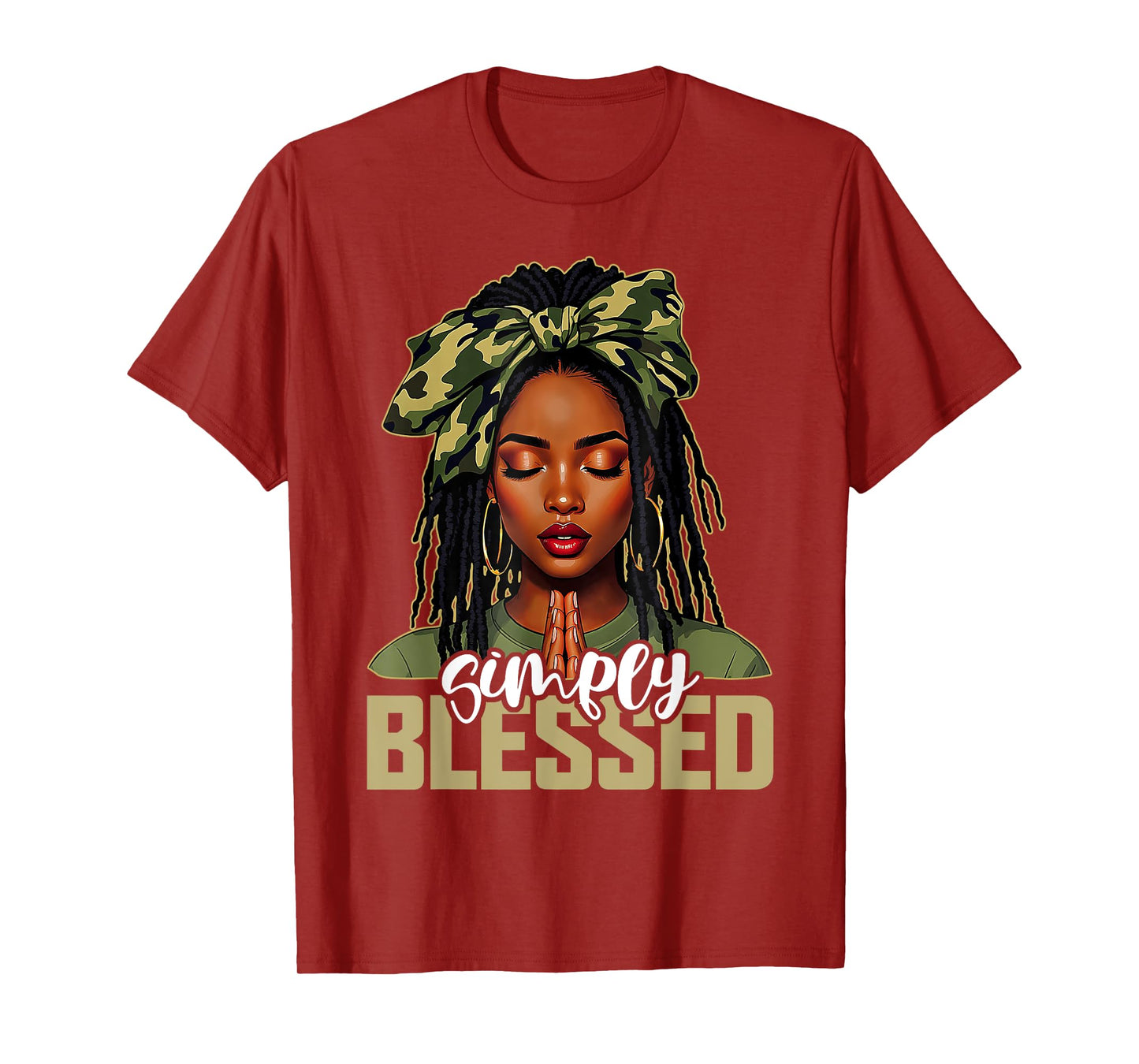 Blessed Black Woman Praying Afro African American Christian T-Shirt